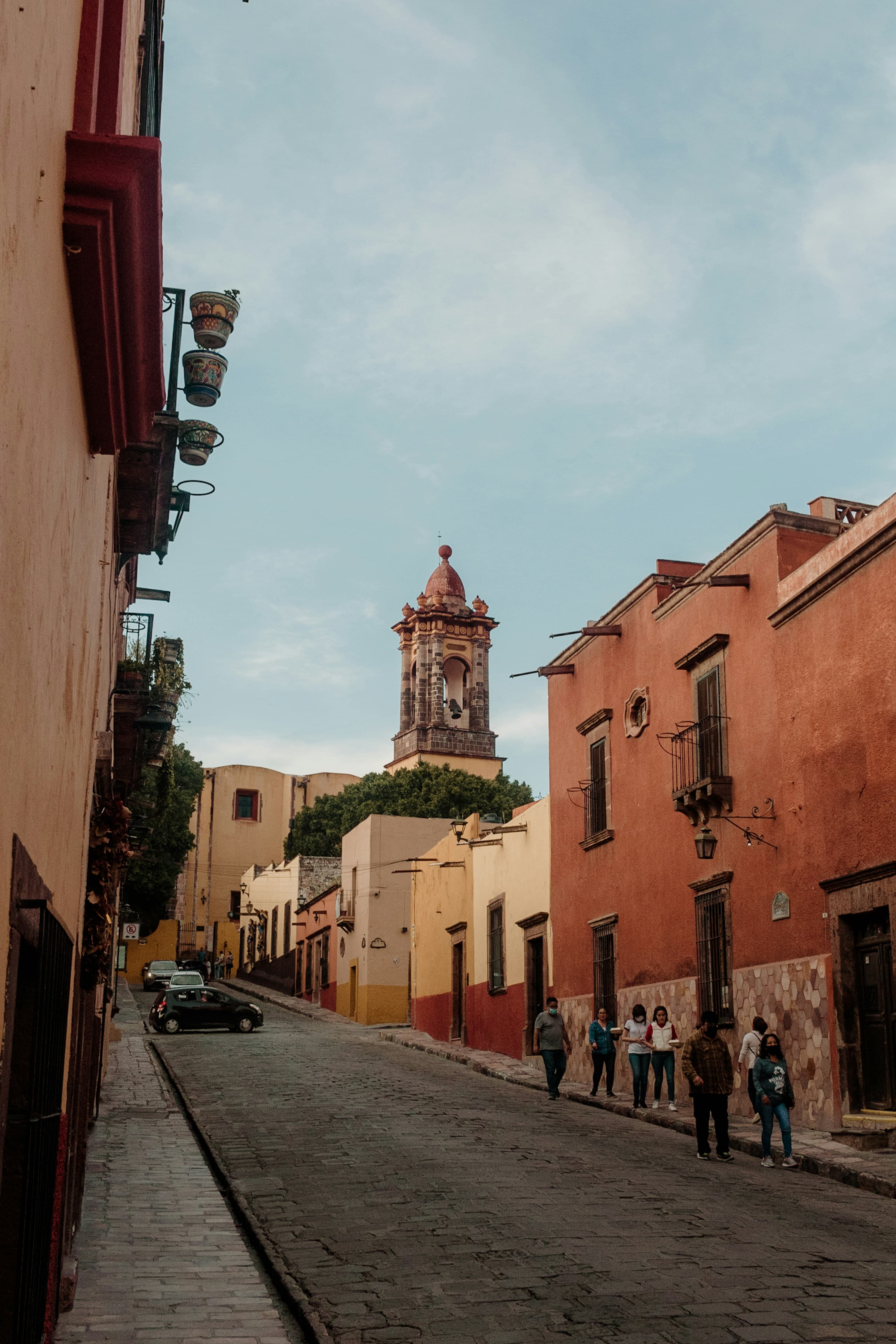 Cobblestone street in San Miguel de Allende
