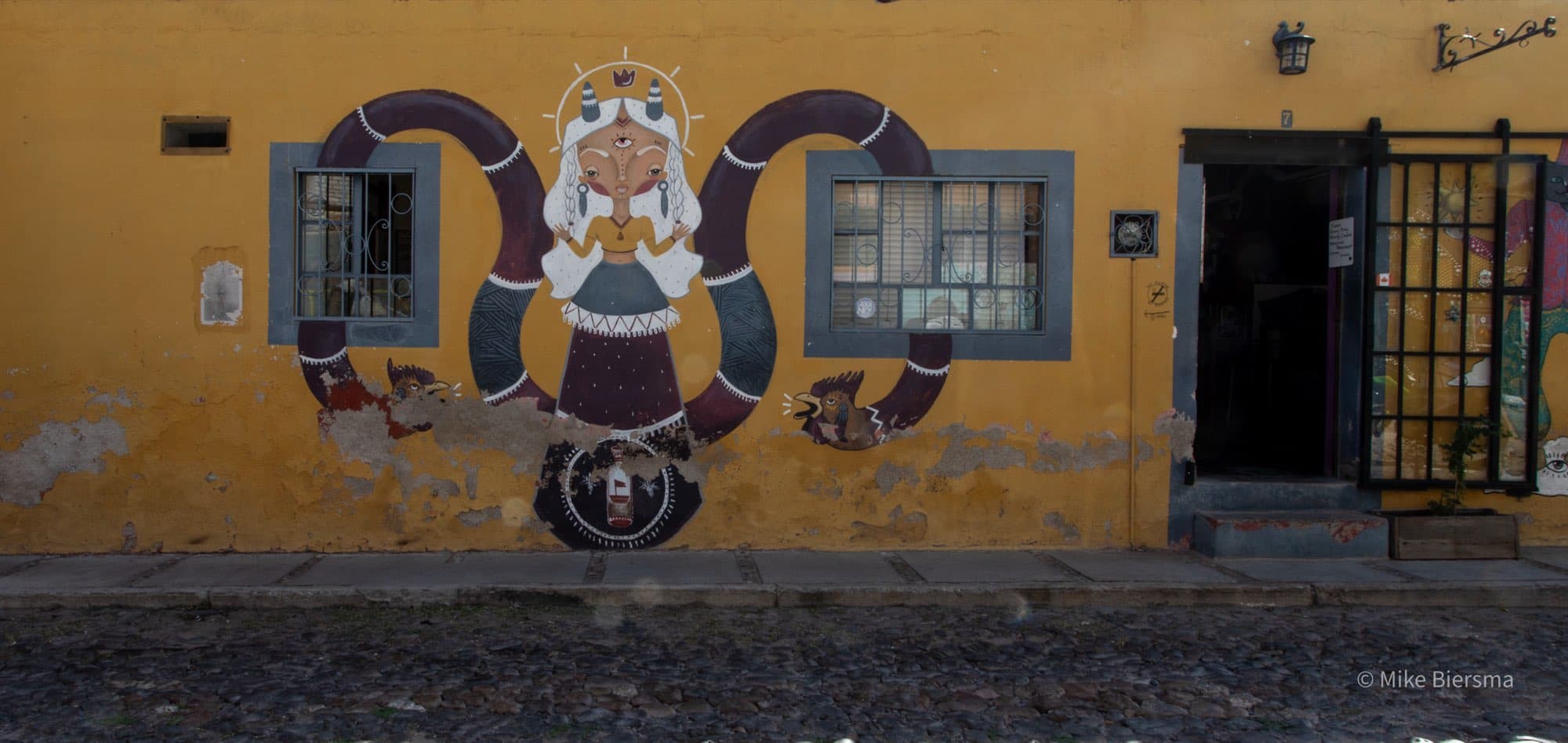Colorful street art in Colonia Guadalupe, San Miguel de Allende