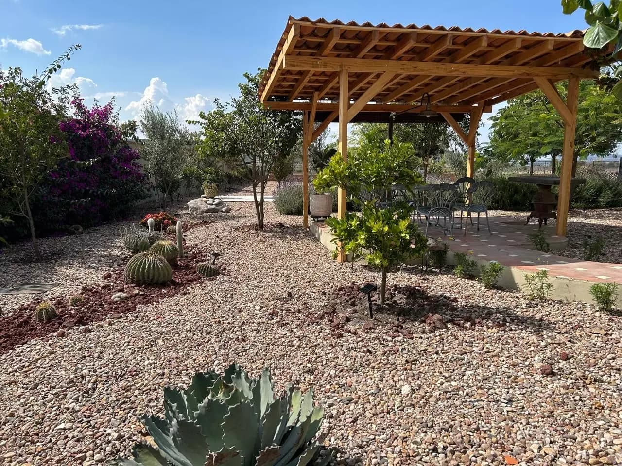 Premium Country Estate Sosnabar — Sosnabar, San Miguel de Allende — photo 18 — desert garden oasis, architectural pergola