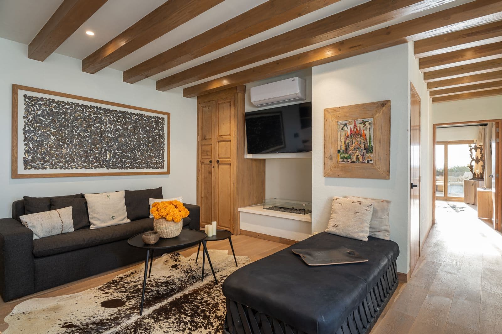 Le Cottage Penthouse #9 — Centro, San Miguel de Allende — photo 9 — rustic-chic master suite with beamed elegance