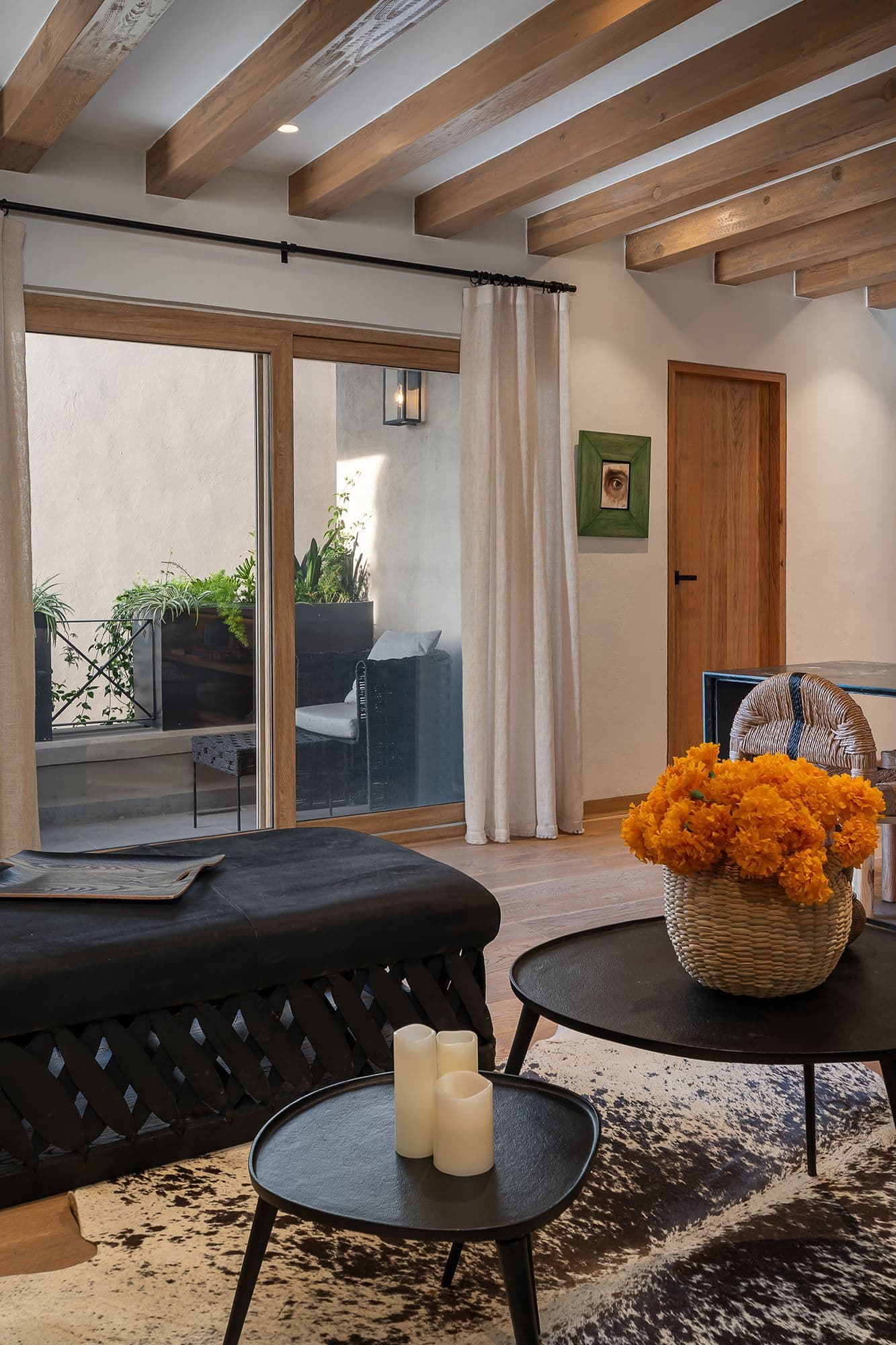 Le Cottage Penthouse #9 — Centro, San Miguel de Allende — photo 11 — rustic beams, seamless indoor-outdoor living