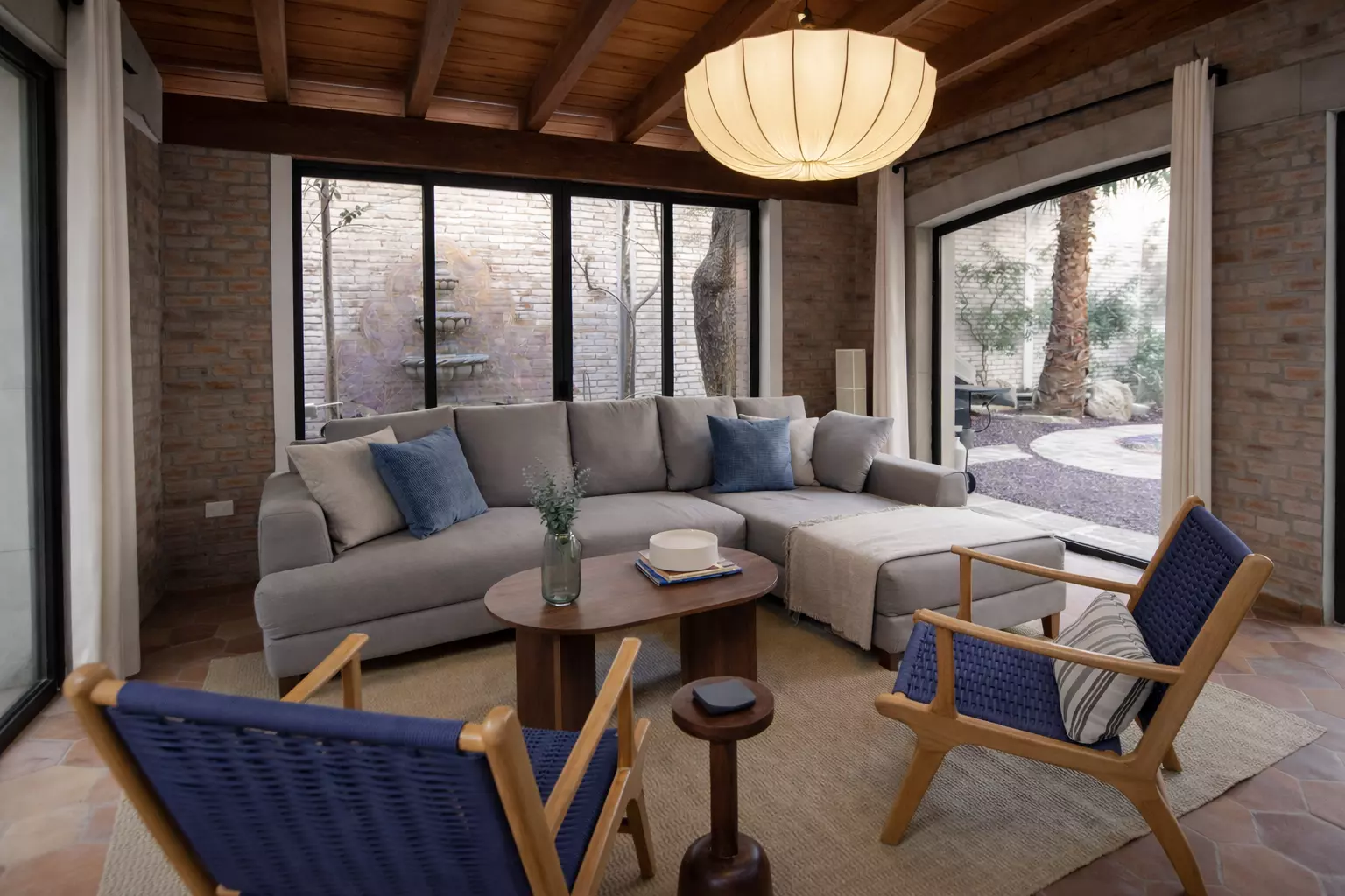 Casa Tranquila — Guadalupe, San Miguel de Allende — photo 5 — serene courtyard sanctuary with seamless indoor-outdoor living