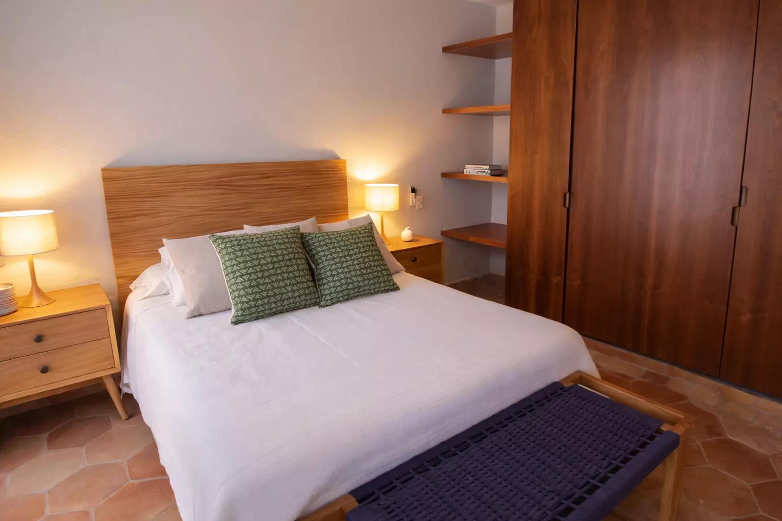 Casa Tranquila — Guadalupe, San Miguel de Allende — photo 26 — warm wood sanctuary with ambient lighting