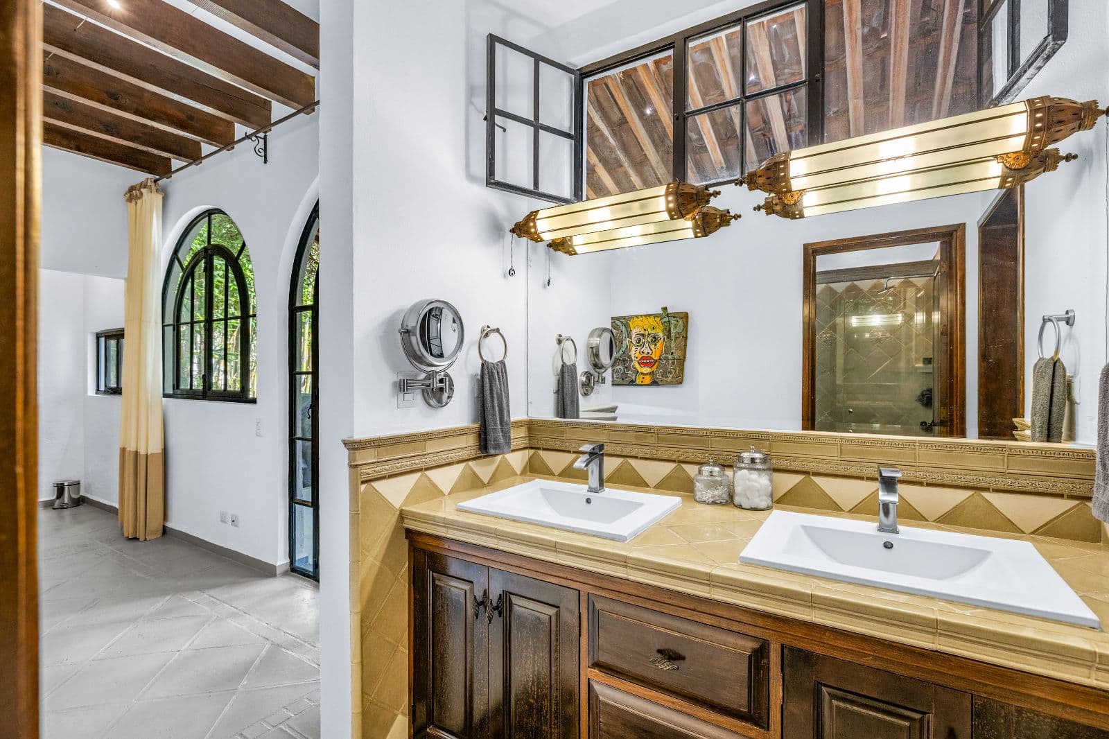 Casa CurVale — Villa de los Frailes, San Miguel de Allende — photo 25 — luxurious dual-sink spa bathroom