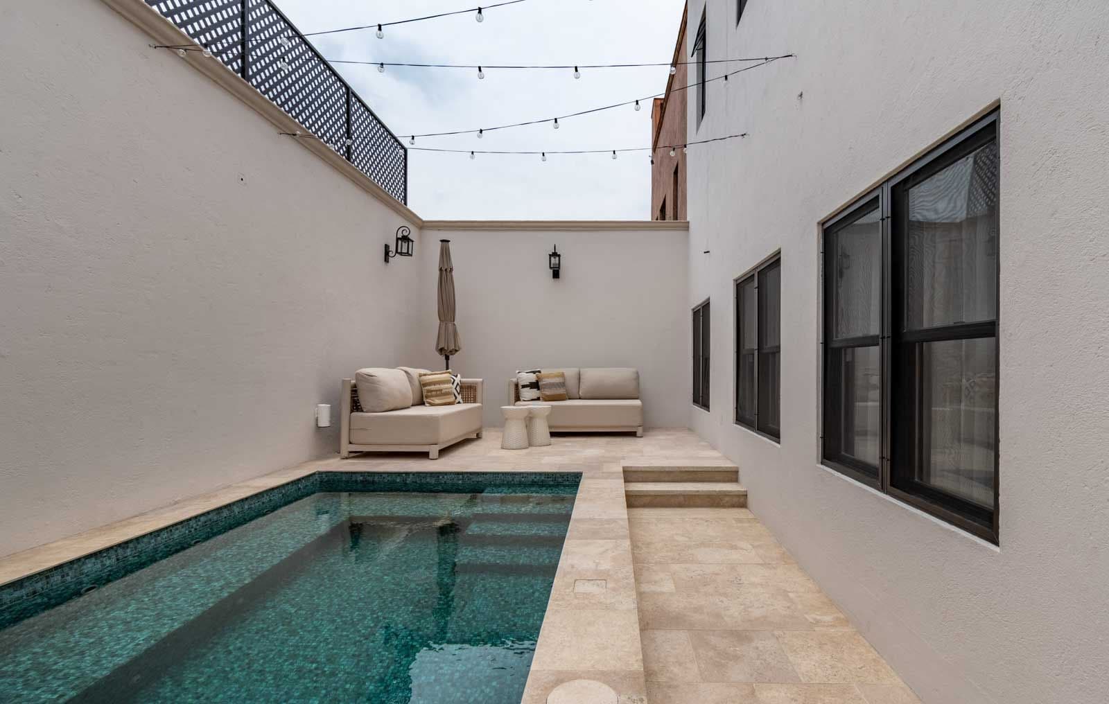 Casa de Luz — Ojo de Agua, San Miguel de Allende — photo 13 — serene courtyard pool oasis, naturally lit