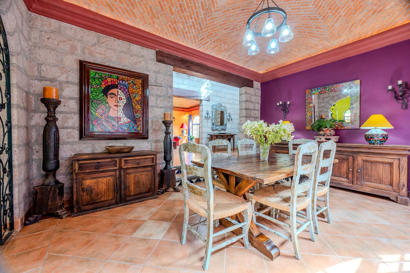 Casa Colorida — Villa de los Frailes, San Miguel de Allende — photo 8 — vibrant dining room, authentic mexican charm