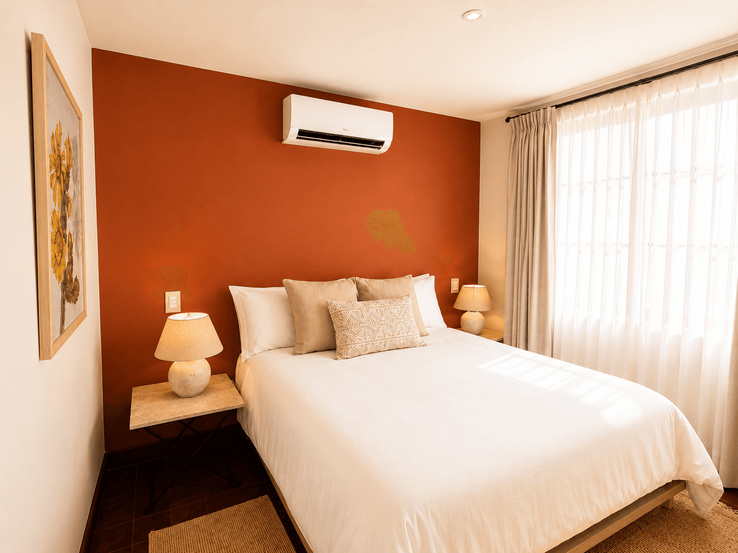 3 · Luxury Penthouse 2 Bedrooms with Private Rooftop - Paseo del Centro — Centro, San Miguel de Allende — photo 7 — vibrant accent wall, serene retreat space