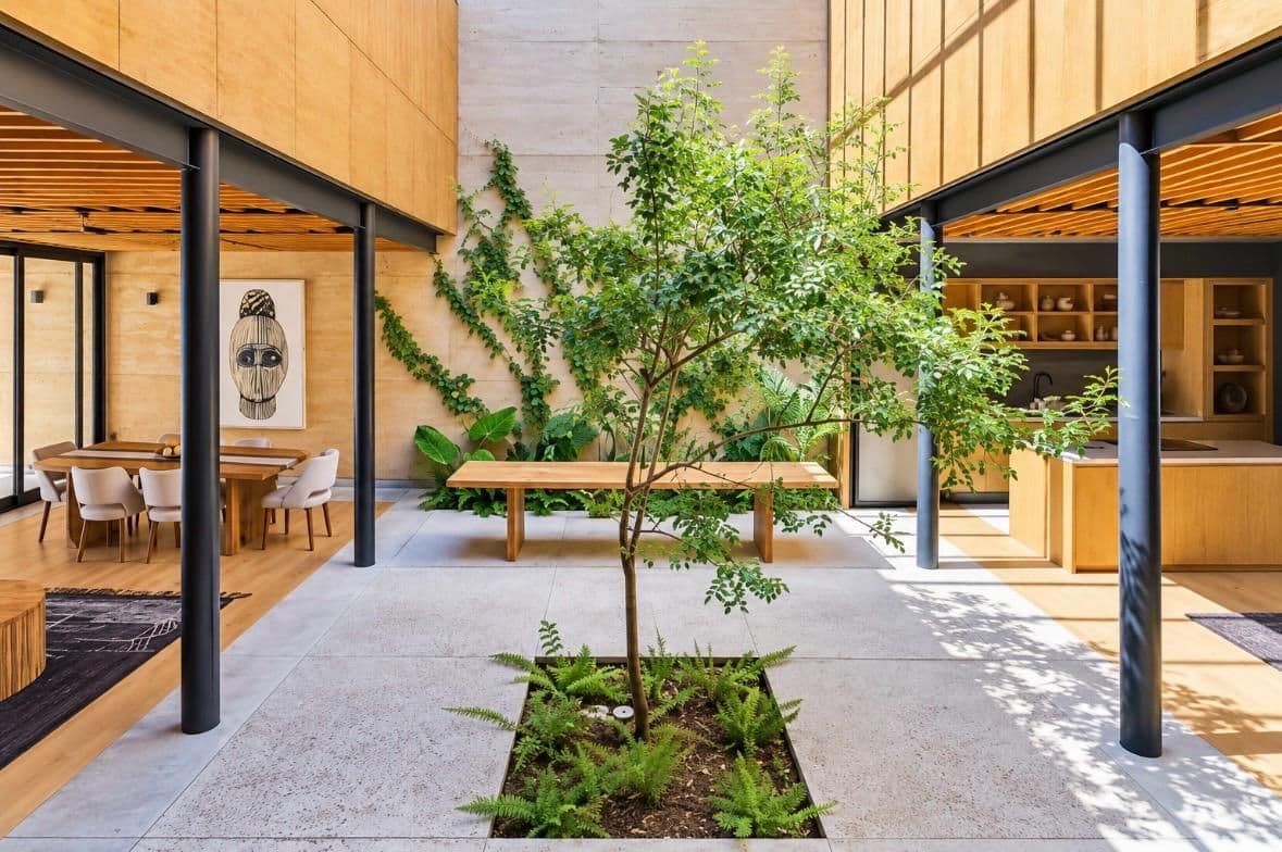 Villas Muros 11 — Los Senderos, Valle de los, San Miguel de Allende — photo 9 — serene courtyard, light-filled contemporary sanctuary