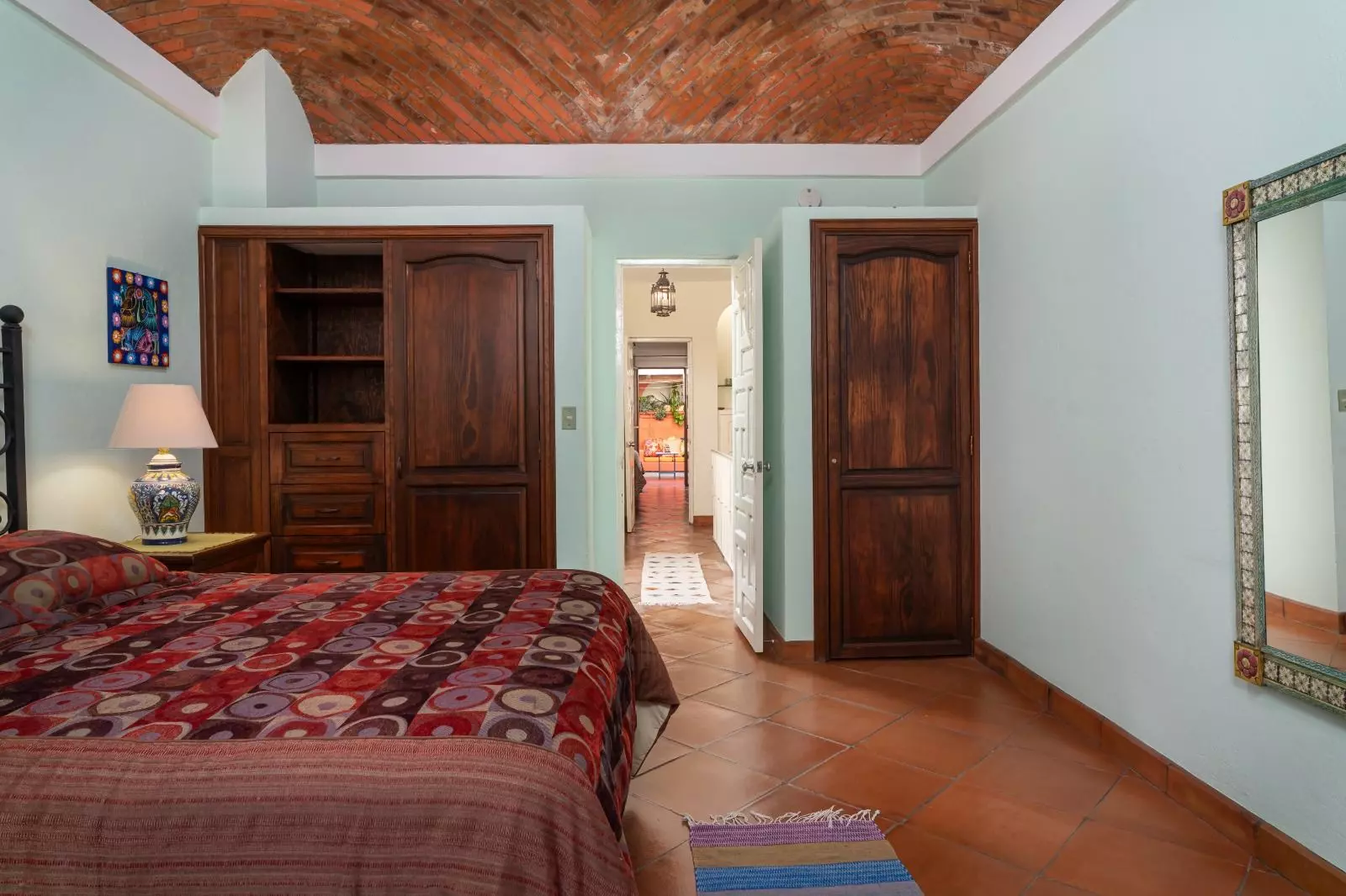Casita Guadiana — Guadiana, San Miguel de Allende — photo 18 — rustic-chic bedroom with soaring ceilings