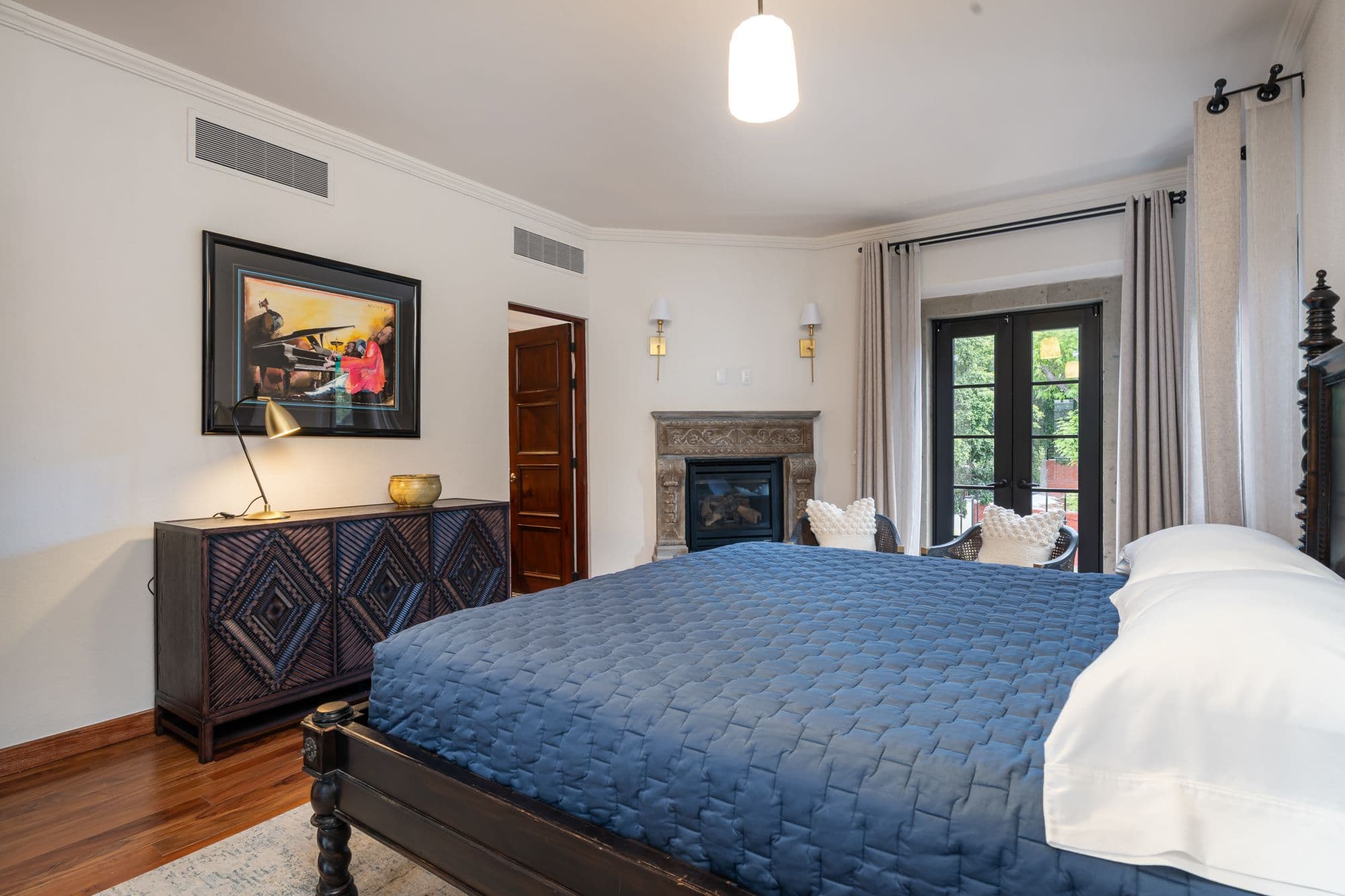Rosewood 2a — San Miguel de Allende Centro, San Miguel de Allende — photo 8 — serene master suite with fireplace views