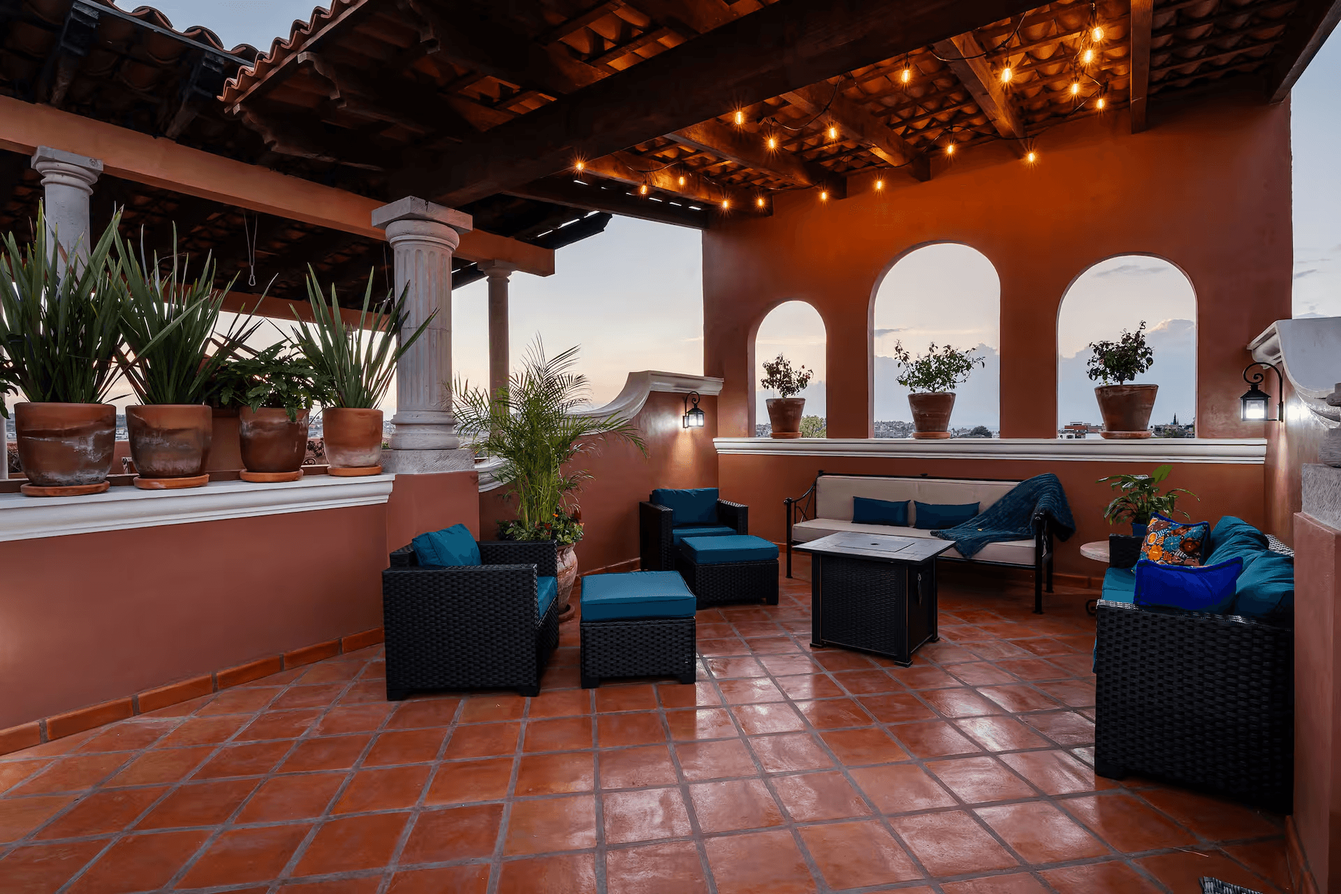 Casa Mimosa — San Antonio, San Miguel de Allende — photo 34 — sunset-kissed rooftop terrace, mountain vistas