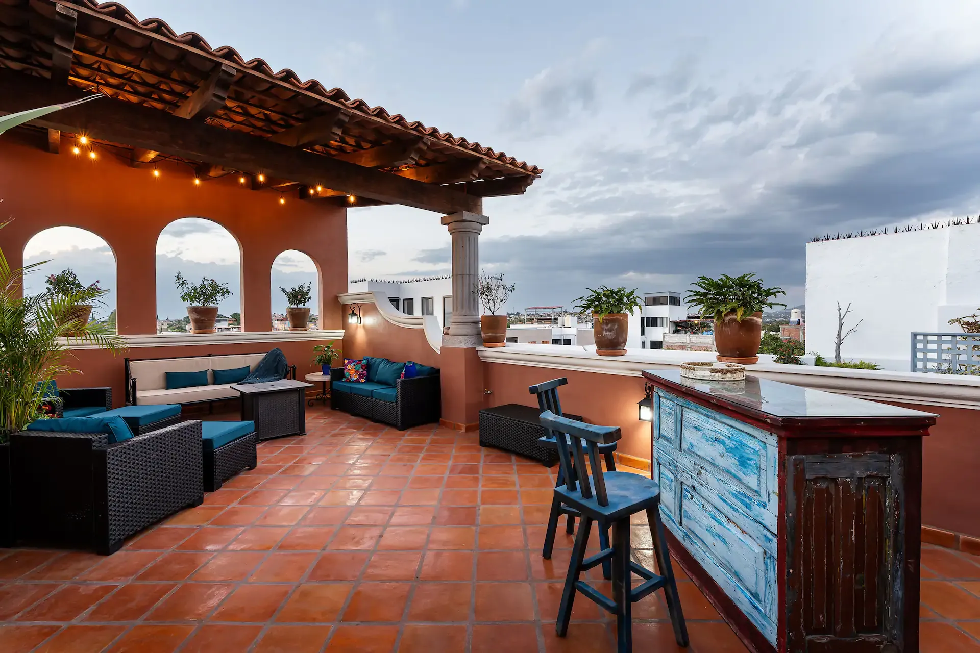 Casa Mimosa — San Antonio, San Miguel de Allende — photo 32 — enchanting rooftop terrace, panoramic city views