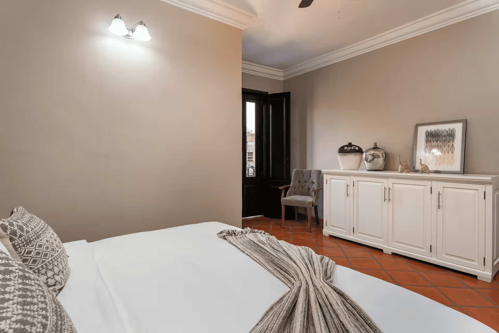 Casa Mimosa — San Antonio, San Miguel de Allende — photo 14 — serene master bedroom, refined elegance