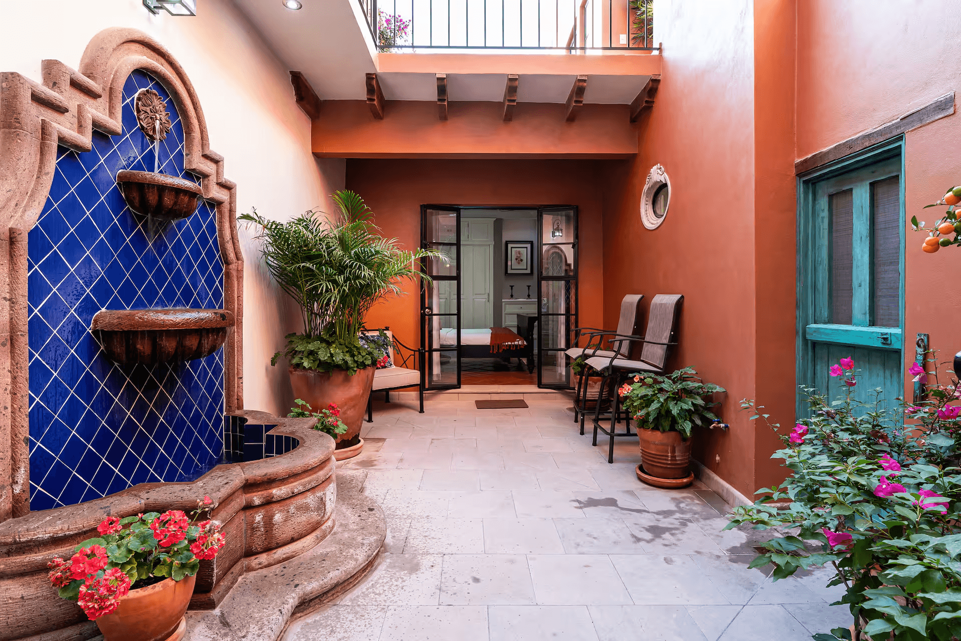 Casa Mimosa — San Antonio, San Miguel de Allende — photo 30 — charming courtyard with moroccan fountains