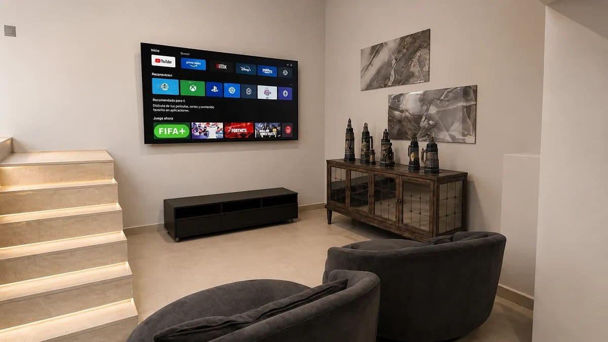 Casa Ventanas — Club de Golf Ventanas, San Miguel de Allende — photo 39 — modern entertainment lounge with ambient lighting