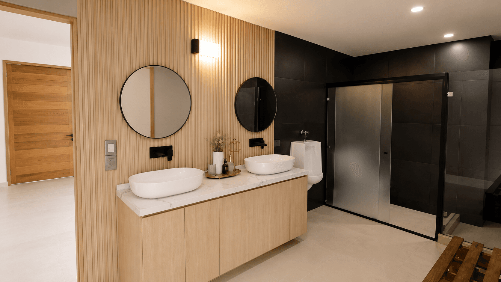 Casa Ventanas — Club de Golf Ventanas, San Miguel de Allende — photo 25 — contemporary spa-inspired master bath sanctuary