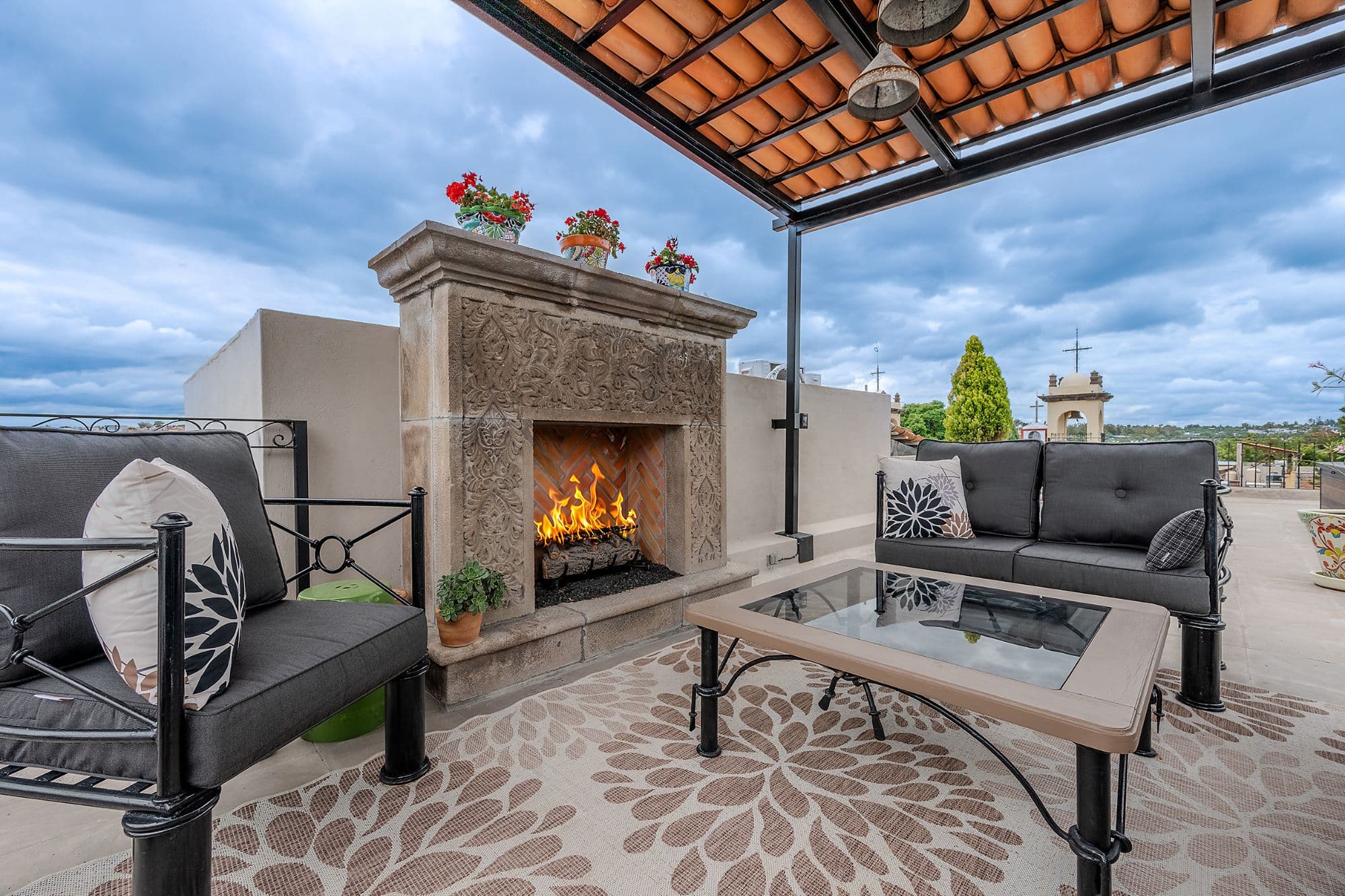 Casa de los Leones — Guadalupe, San Miguel de Allende — photo 22 — enchanting rooftop terrace fireplace retreat