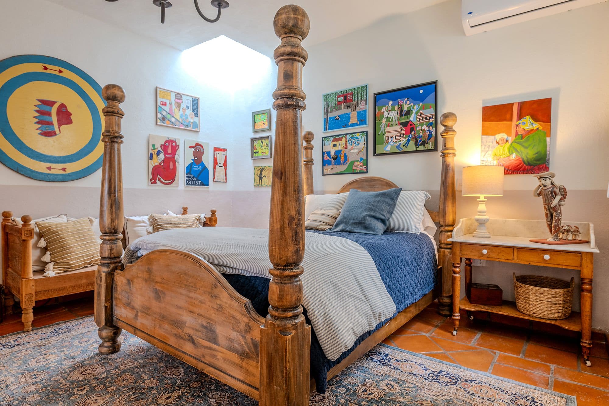 Casa de los Leones — Guadalupe, San Miguel de Allende — photo 13 — charming colonial bedroom with artisan details