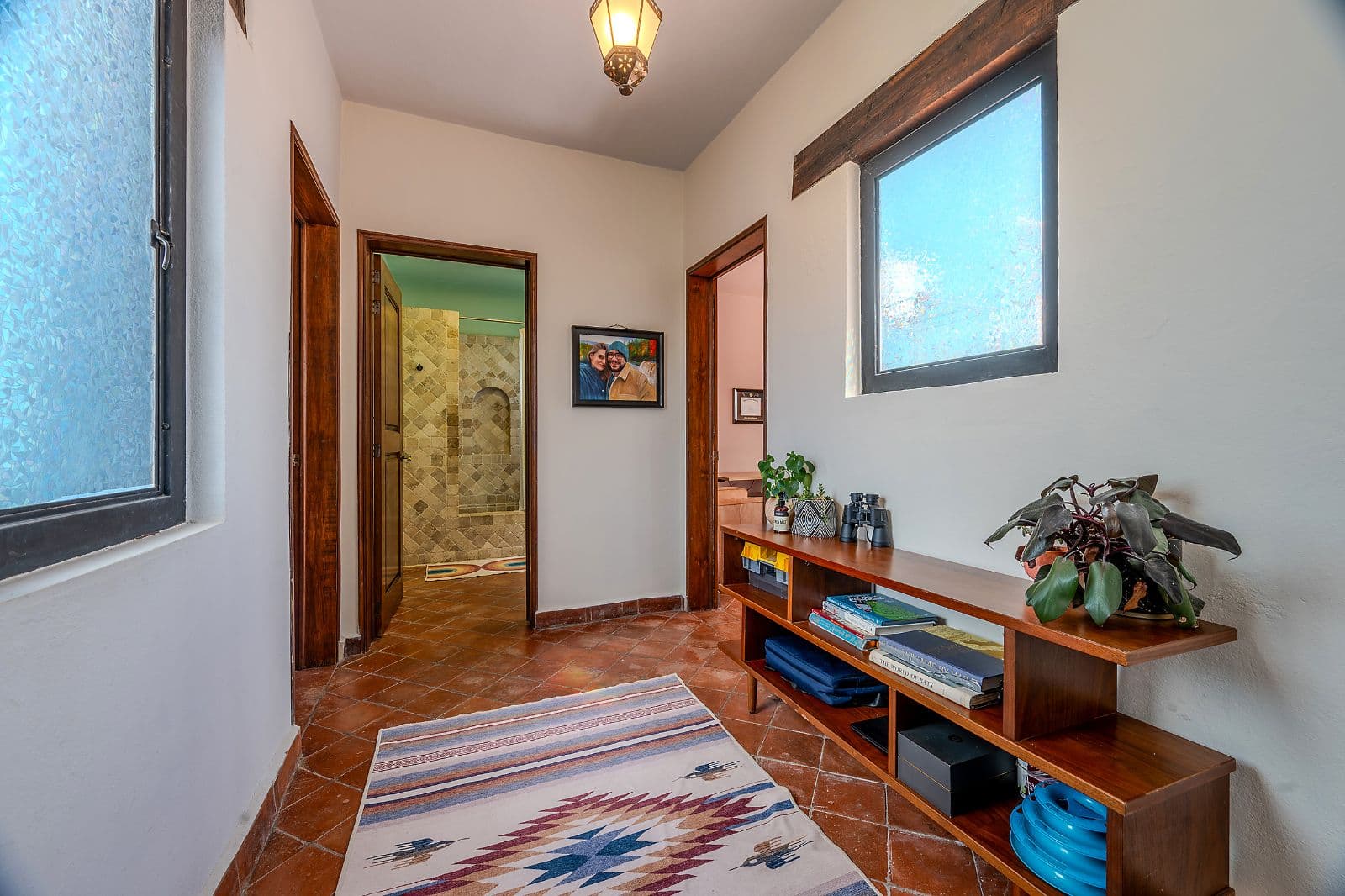 Casa Blue — La Palmita, San Miguel de Allende — photo 13 — bright hallway, rustic charm, abundant natural light