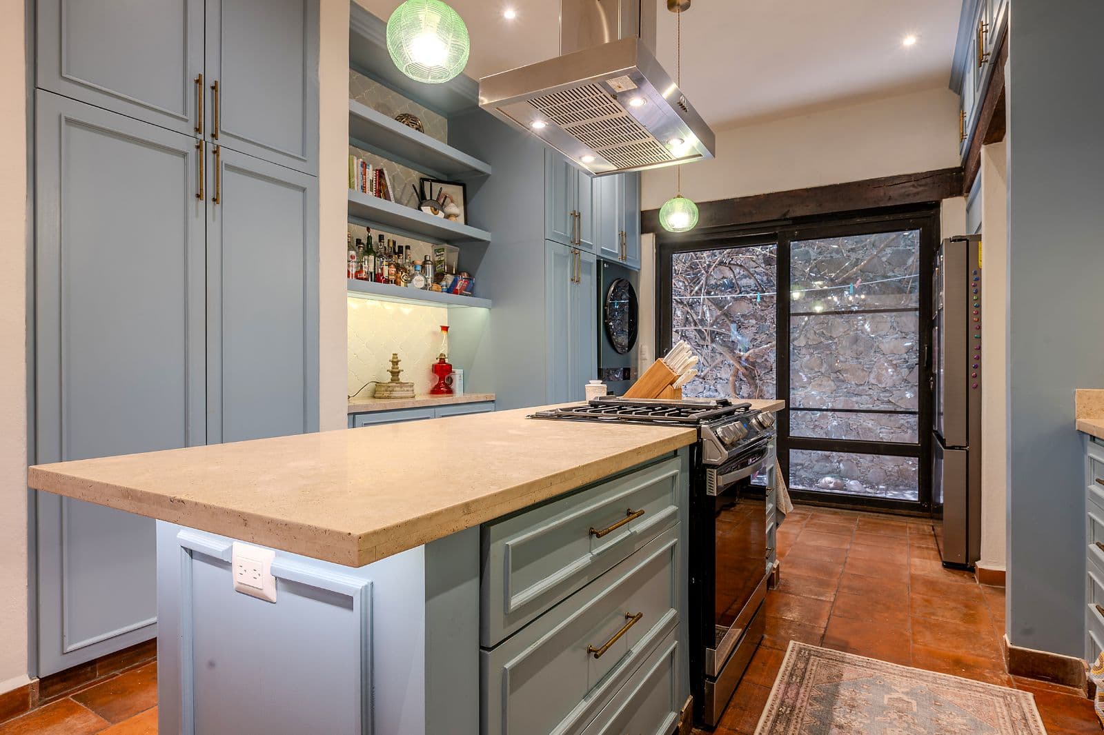 Casa Blue — La Palmita, San Miguel de Allende — photo 5 — contemporary kitchen with panoramic mountain views