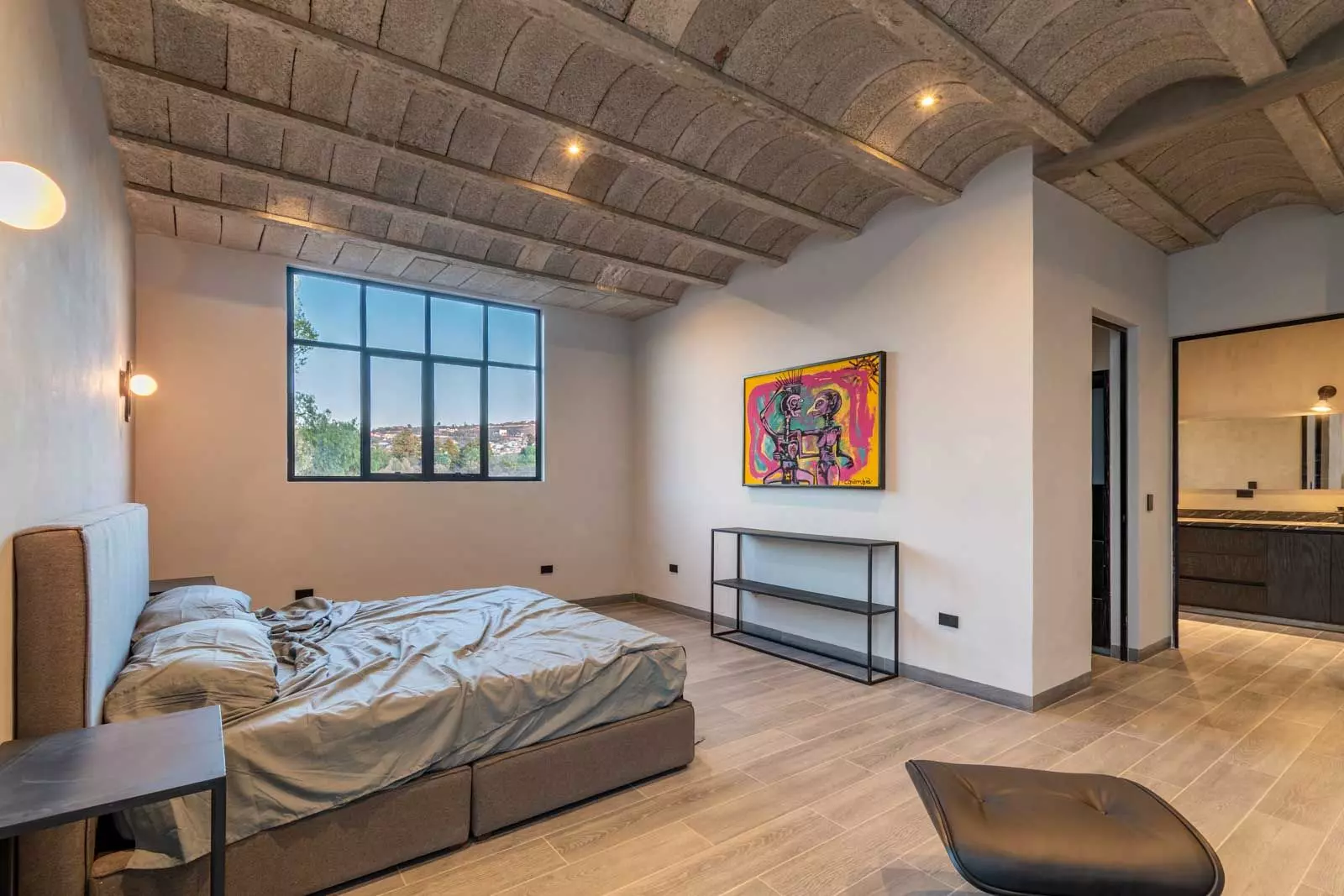 Brut House — San Antonio, San Miguel de Allende — photo 16 — soaring brick ceilings, luminous garden views