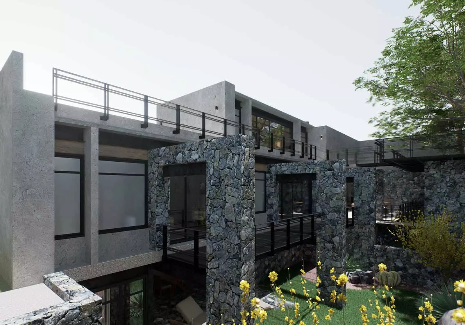 Casa del Arbol — Villa de los Frailes, San Miguel de Allende — photo 8 — contemporary stone sanctuary with garden views