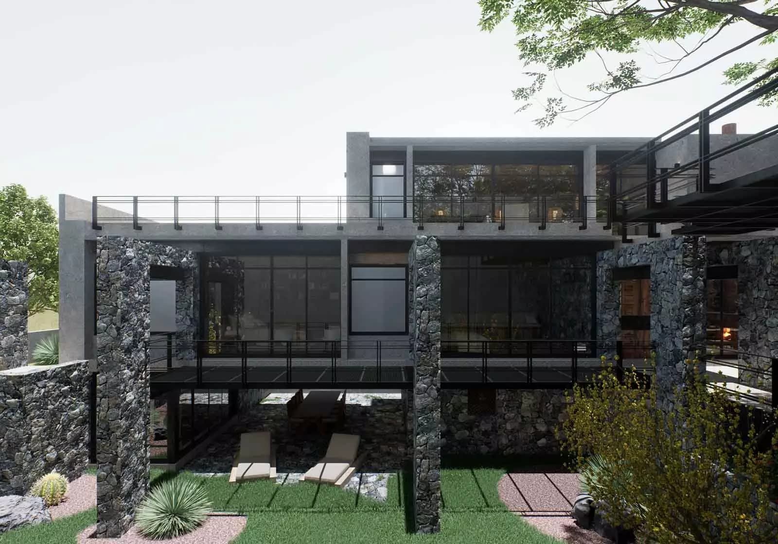 Casa del Arbol — Villa de los Frailes, San Miguel de Allende — photo 17 — contemporary courtyard retreat, sophisticated stone elegance