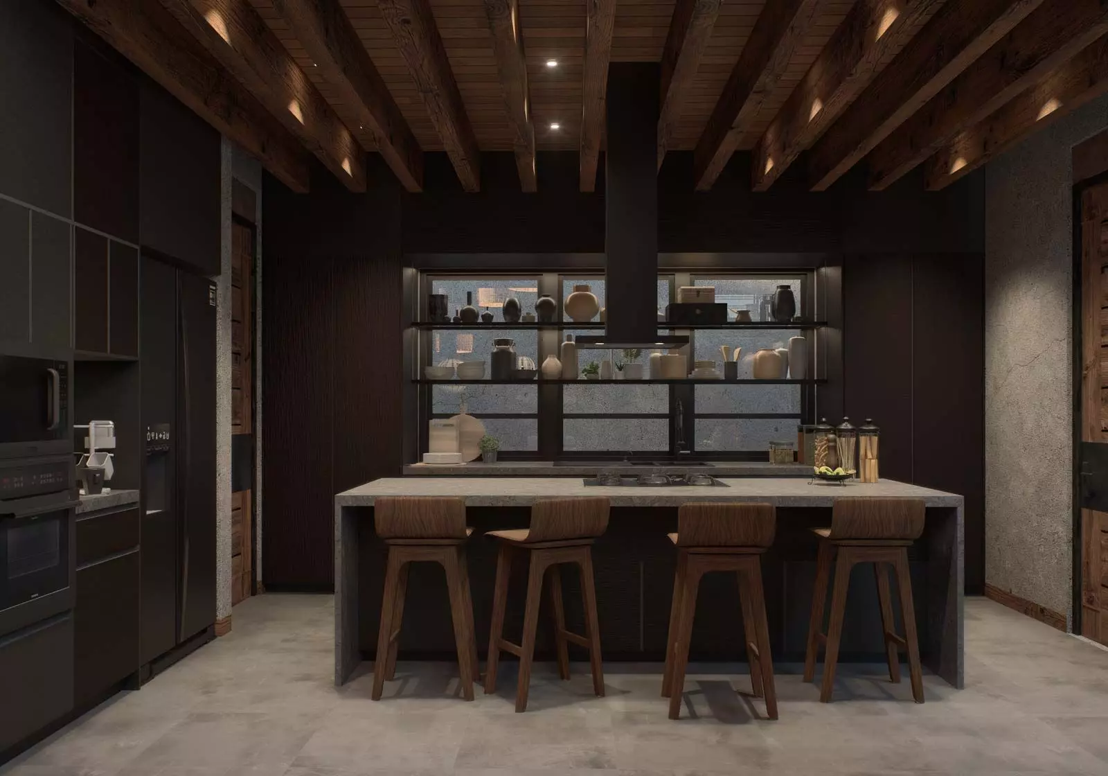 Casa del Arbol — Villa de los Frailes, San Miguel de Allende — photo 3 — sophisticated culinary space, dramatic exposed beams