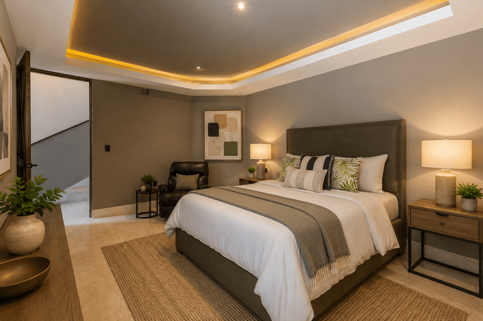 Casa Fairway 7 — Club de Golf Ventanas, San Miguel de Allende — photo 14 — sophisticated sanctuary with ambient luxury lighting