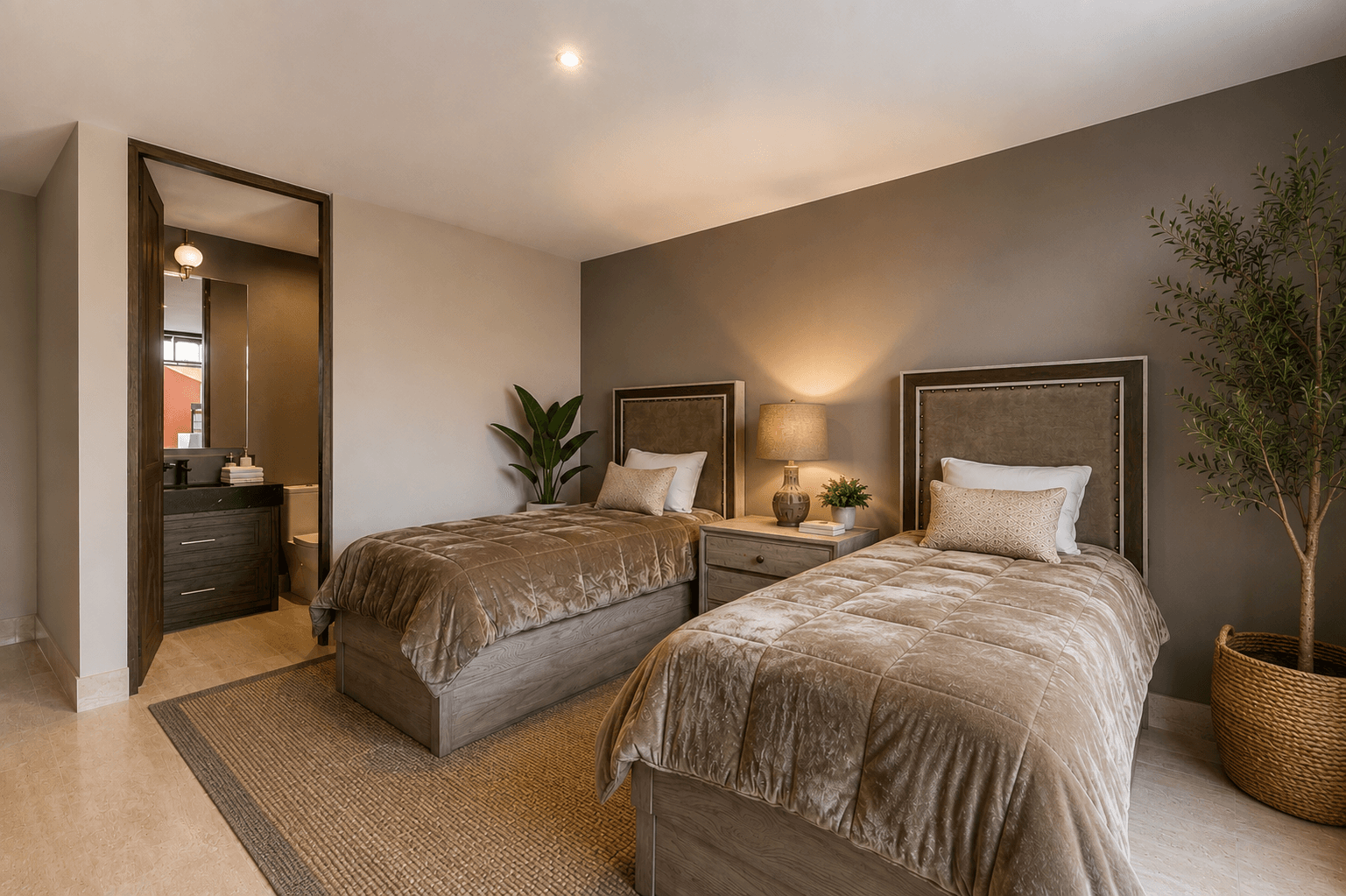 Casa Fairway 7 — Club de Golf Ventanas, San Miguel de Allende — photo 21 — luxurious guest suite, sophisticated neutral palette