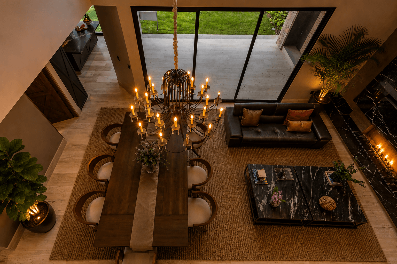Casa Fairway 7 — Club de Golf Ventanas, San Miguel de Allende — photo 10 — sophisticated entertaining space, dramatic skylights