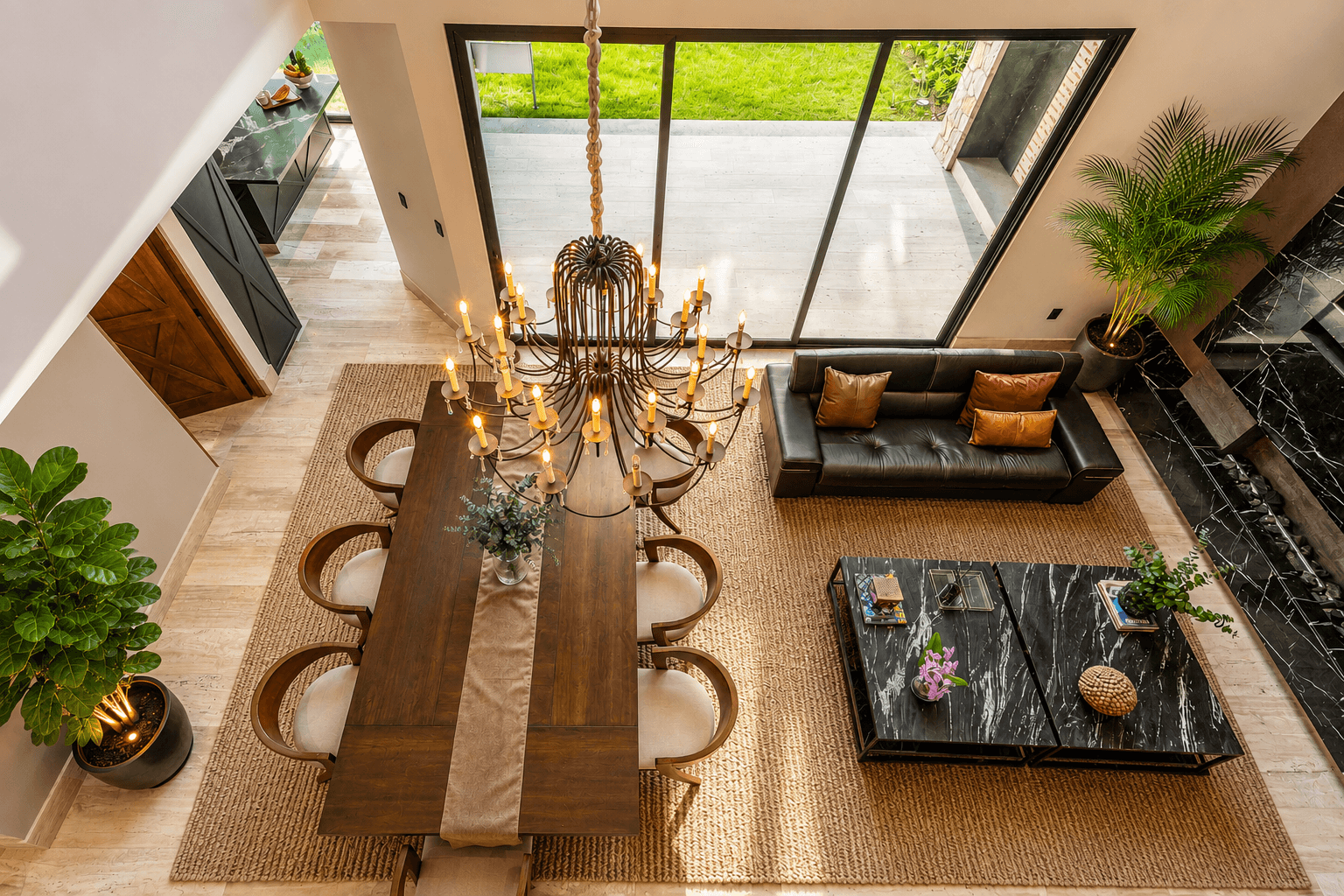 Casa Fairway 7 — Club de Golf Ventanas, San Miguel de Allende — photo 7 — sophisticated entertaining space, soaring skylights