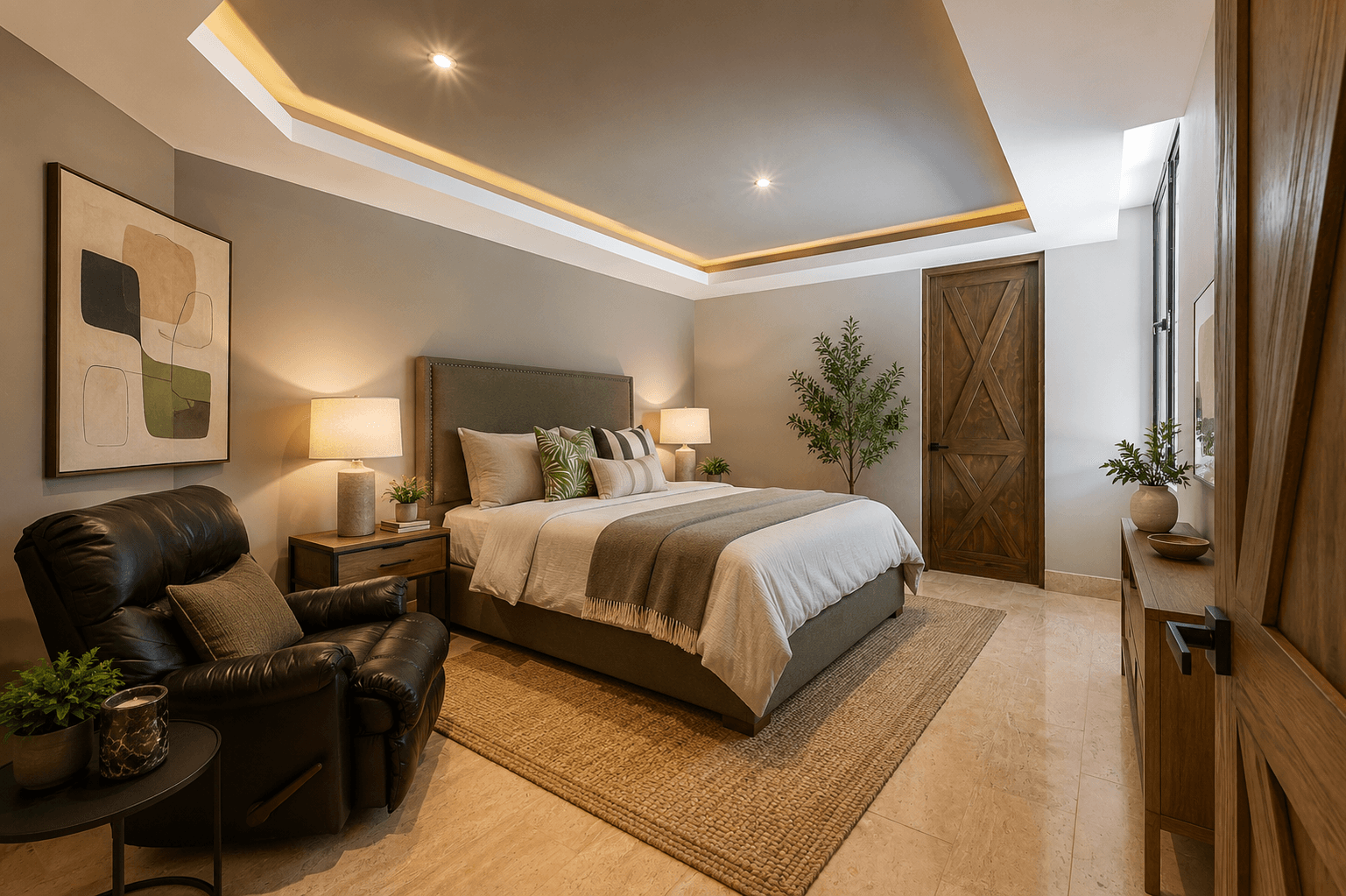 Casa Fairway 7 — Club de Golf Ventanas, San Miguel de Allende — photo 13 — sophisticated master suite, spa-like elegance