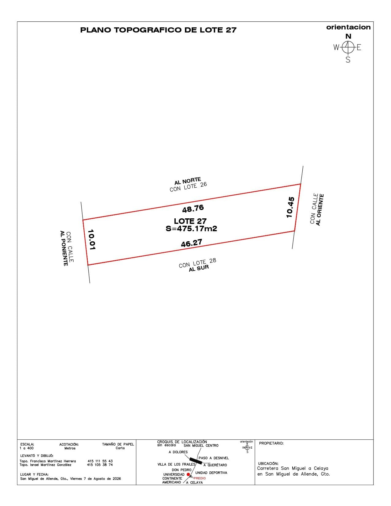 LOTE 27 — Poblado de Don Diego, San Miguel de Allende — photo 2 — generous lot, prime san miguel location