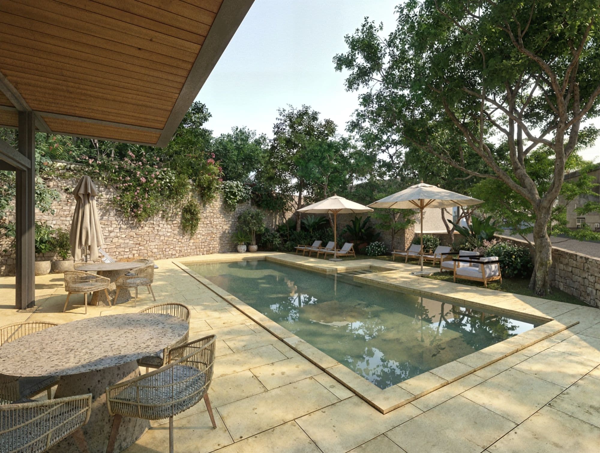 AURA SAN MIGUEL — San Miguel de Allende Centro, San Miguel de Allende — photo 2 — serene courtyard oasis, poolside luxury living