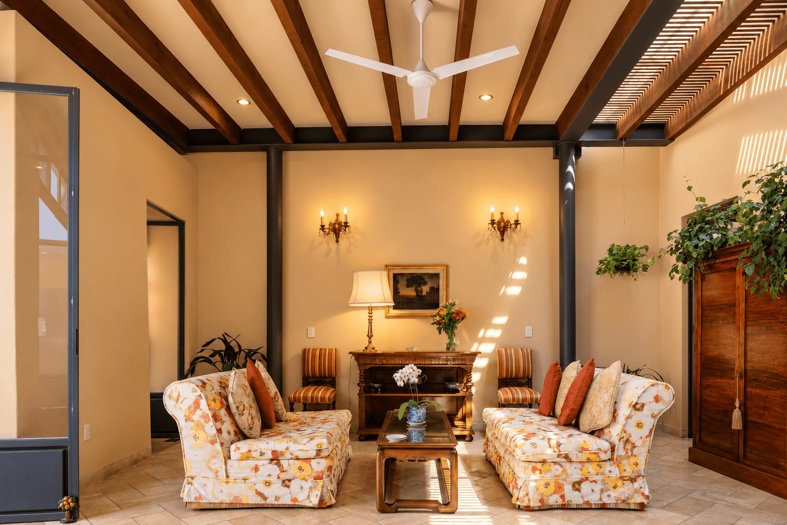 Casa Colibri — Centro, San Miguel de Allende — photo 13 — elegant colonial sala with soaring beams