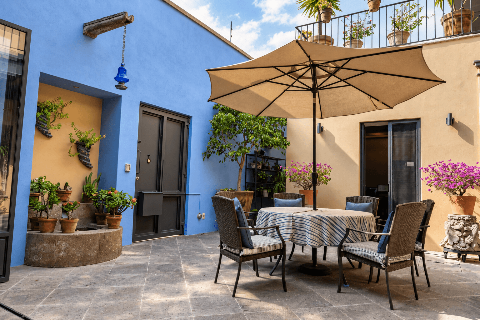Casa Colibri — Centro, San Miguel de Allende — photo 8 — vibrant courtyard, sun-drenched entertaining space