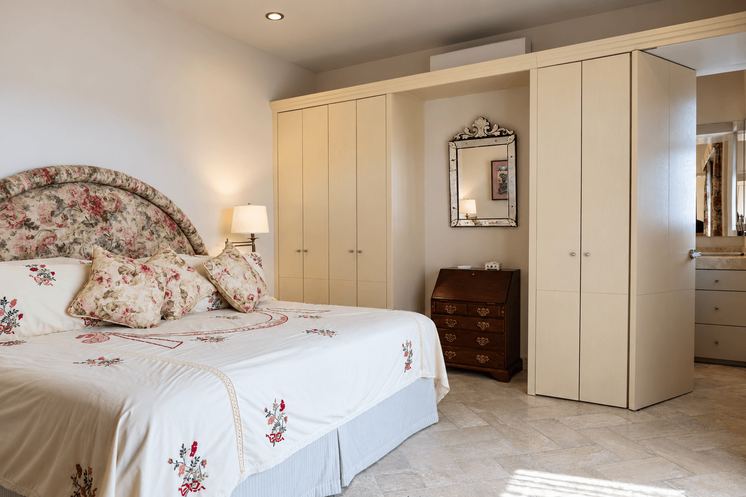 Casa Colibri — Centro, San Miguel de Allende — photo 6 — elegant primary suite, refined floral accents