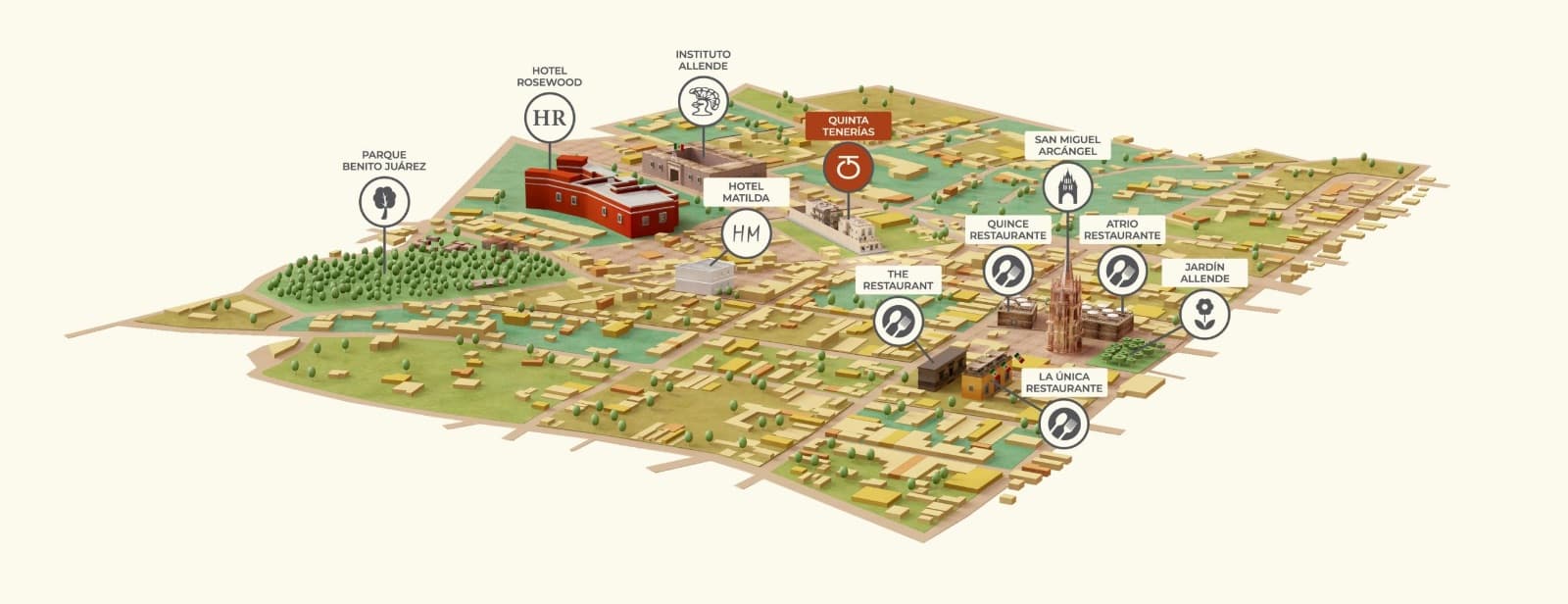 Quinta Tenerías (Units 2, 4 & 5) — Centro, San Miguel de Allende — photo 6 — charming neighborhood map, vibrant community epicenter