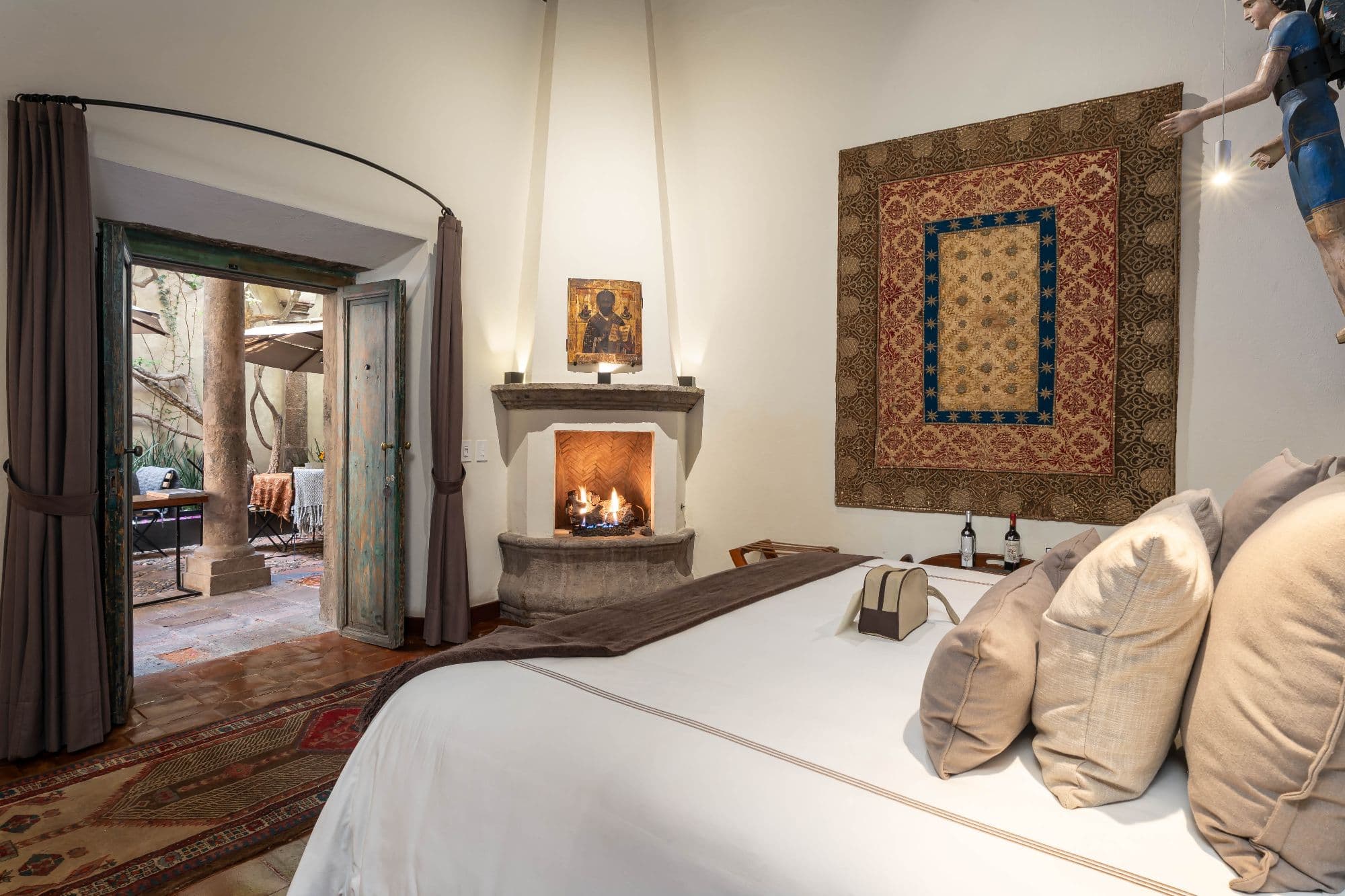 Casa No Name — Centro, San Miguel de Allende — photo 56 — authentic fireplace, artisan textiles, serene retreat