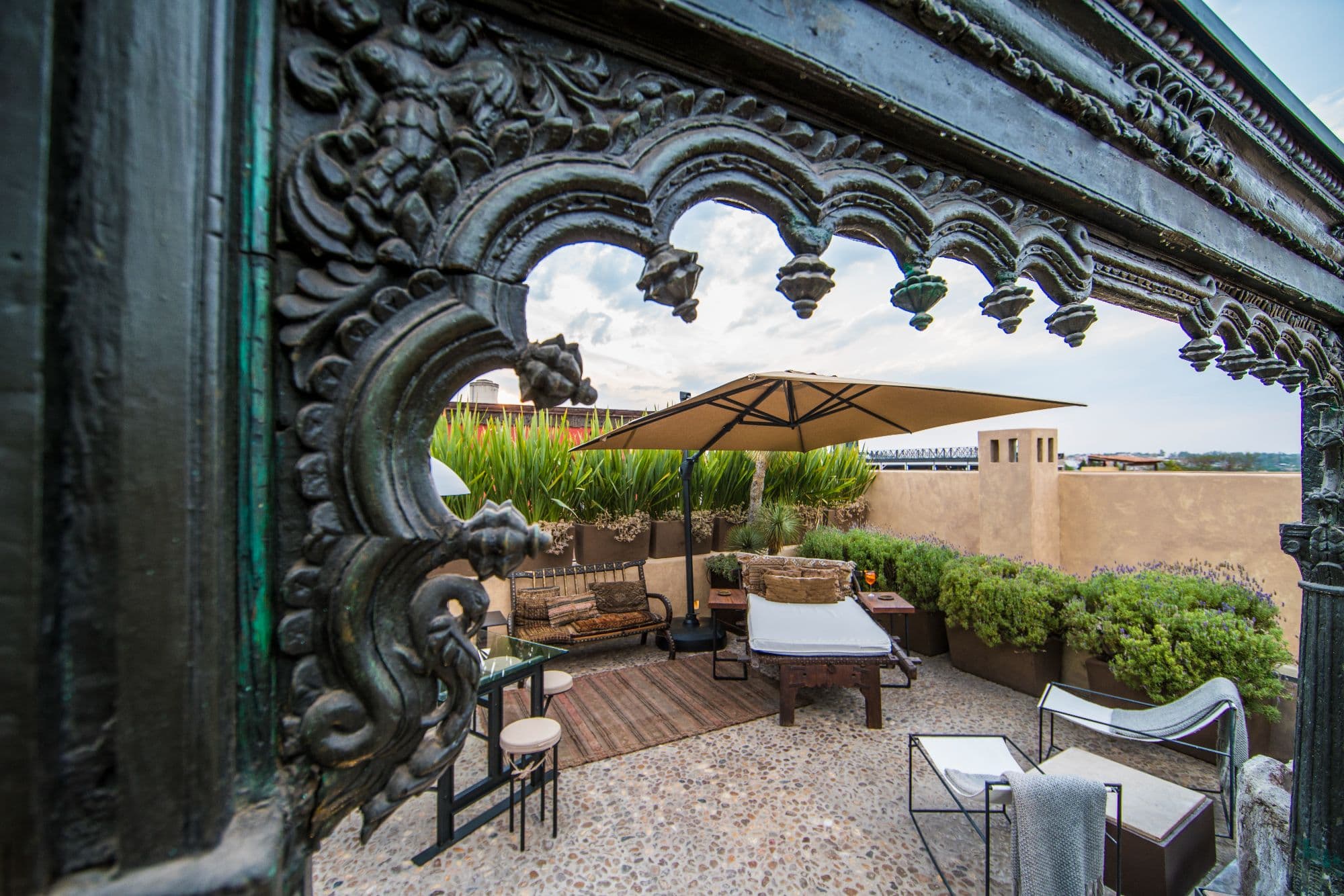 Casa No Name — Centro, San Miguel de Allende — photo 28 — ornate archway, serene rooftop oasis