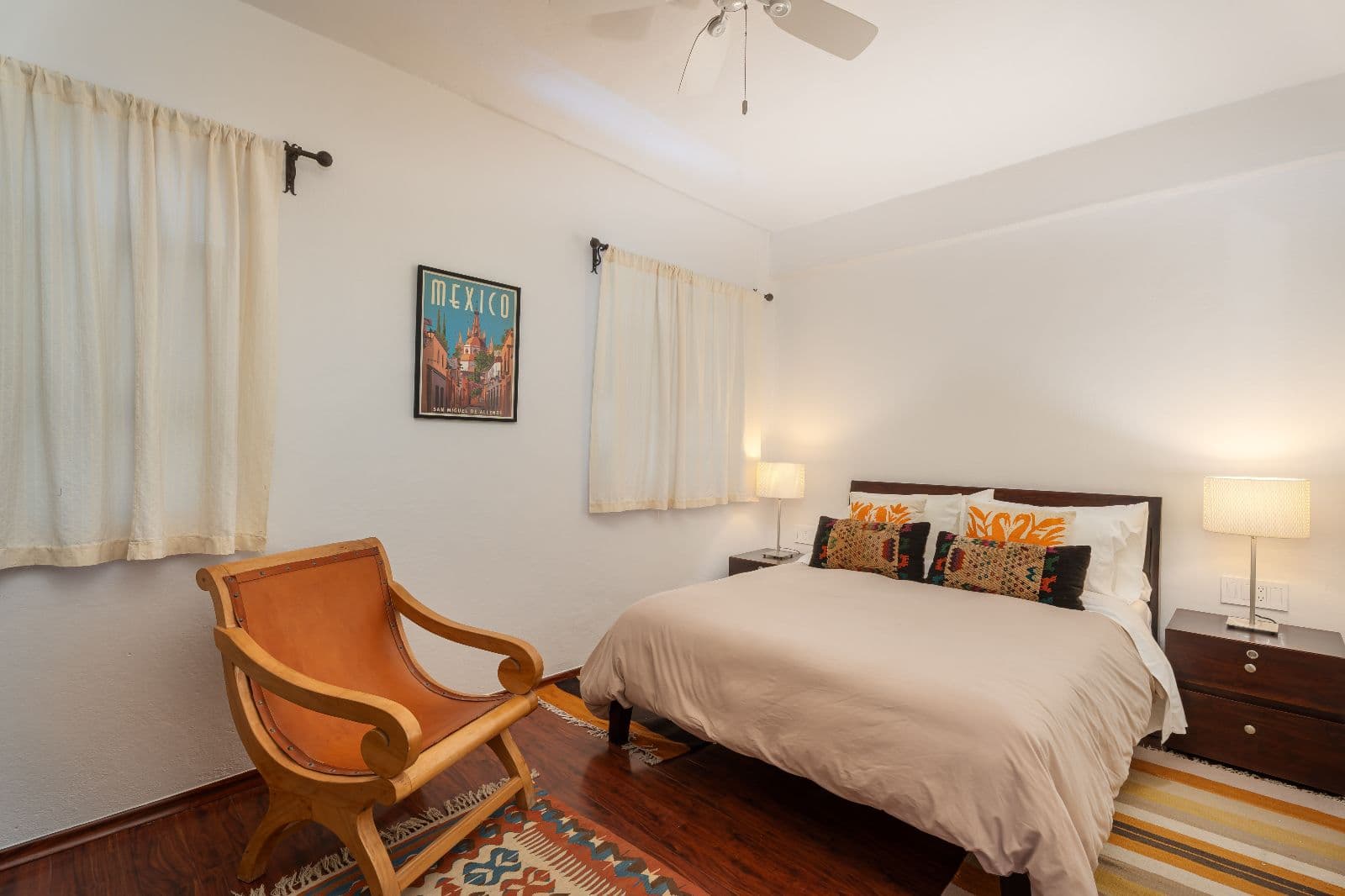Casa 28 — Centro, San Miguel de Allende — photo 22 — serene master bedroom, warm natural light