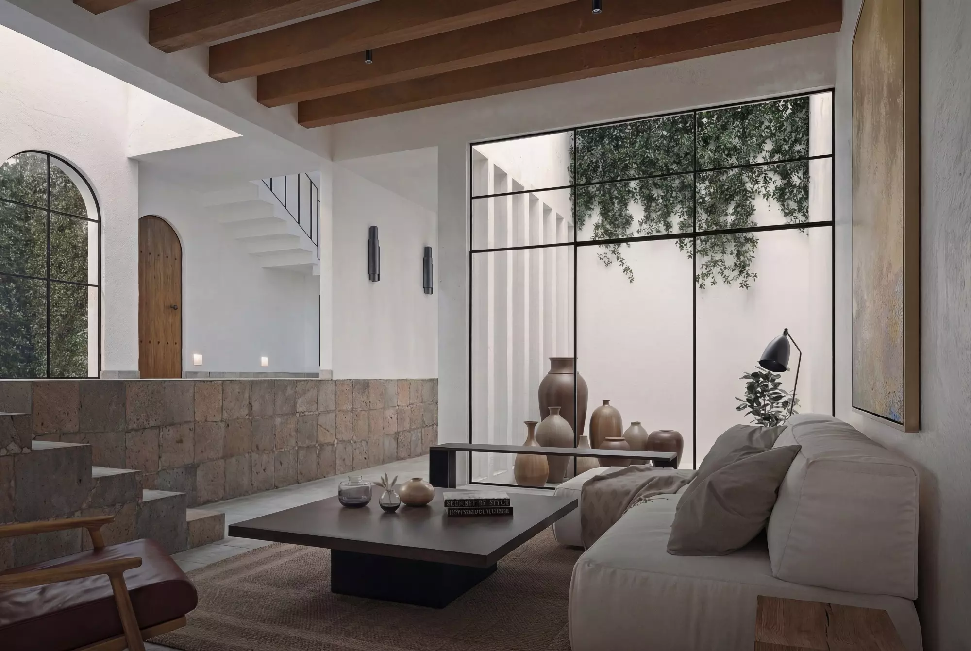 ALVA Lot 6 — El Obraje, San Miguel de Allende — photo 14 — serene modern living with garden views