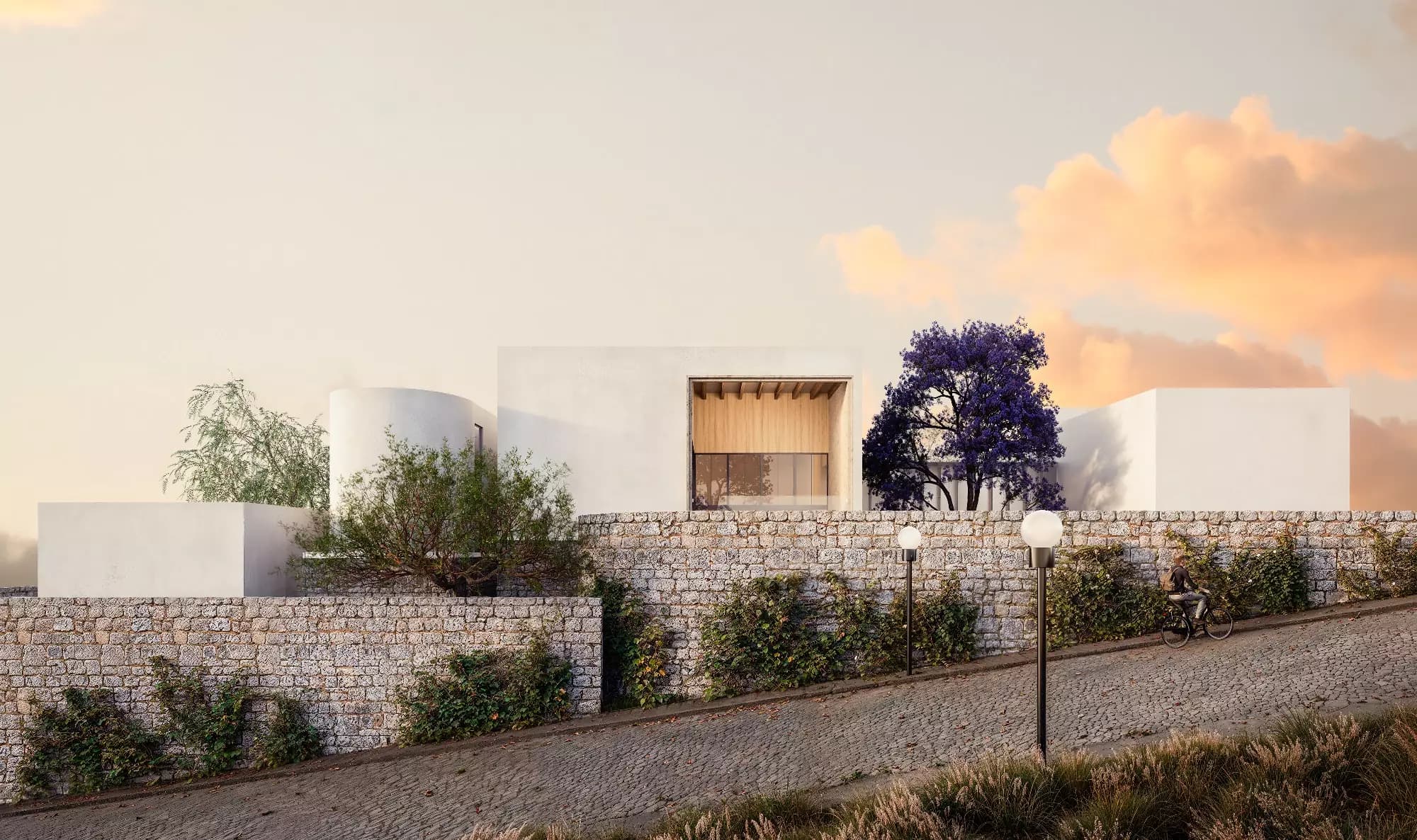 ALVA Lot 6 — El Obraje, San Miguel de Allende — photo 7 — contemporary whitewashed estate, golden hour views