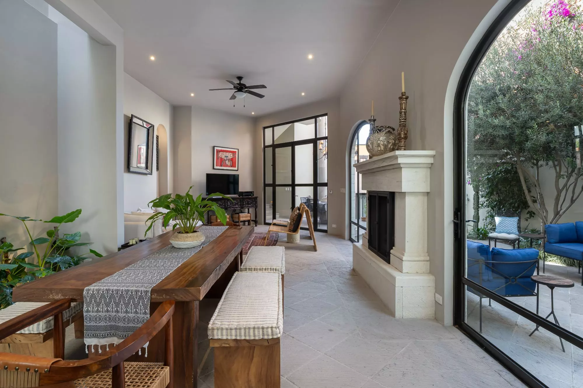 Casa Dos Casas — Guadiana, San Miguel de Allende — photo 28 — sophisticated living flows to serene courtyard