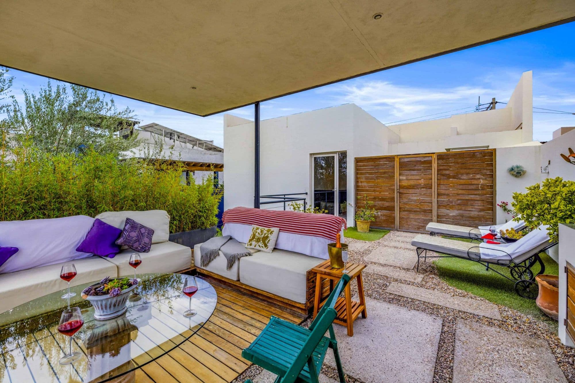 Casa Paraíso — El Paraiso, San Miguel de Allende — photo 18 — sophisticated rooftop terrace, serene entertaining space