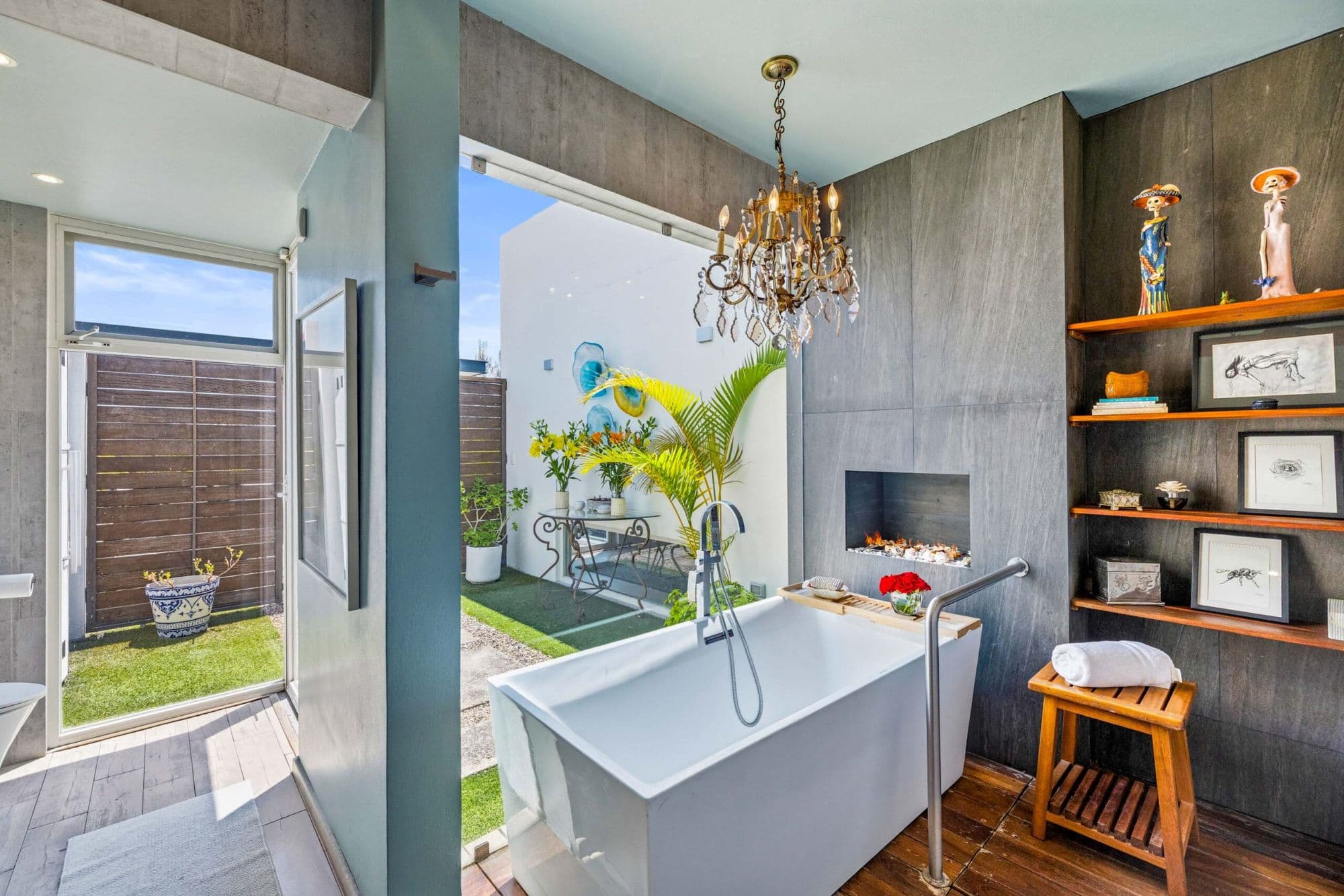 Casa Paraíso — El Paraiso, San Miguel de Allende — photo 16 — spa-inspired master bath with courtyard views