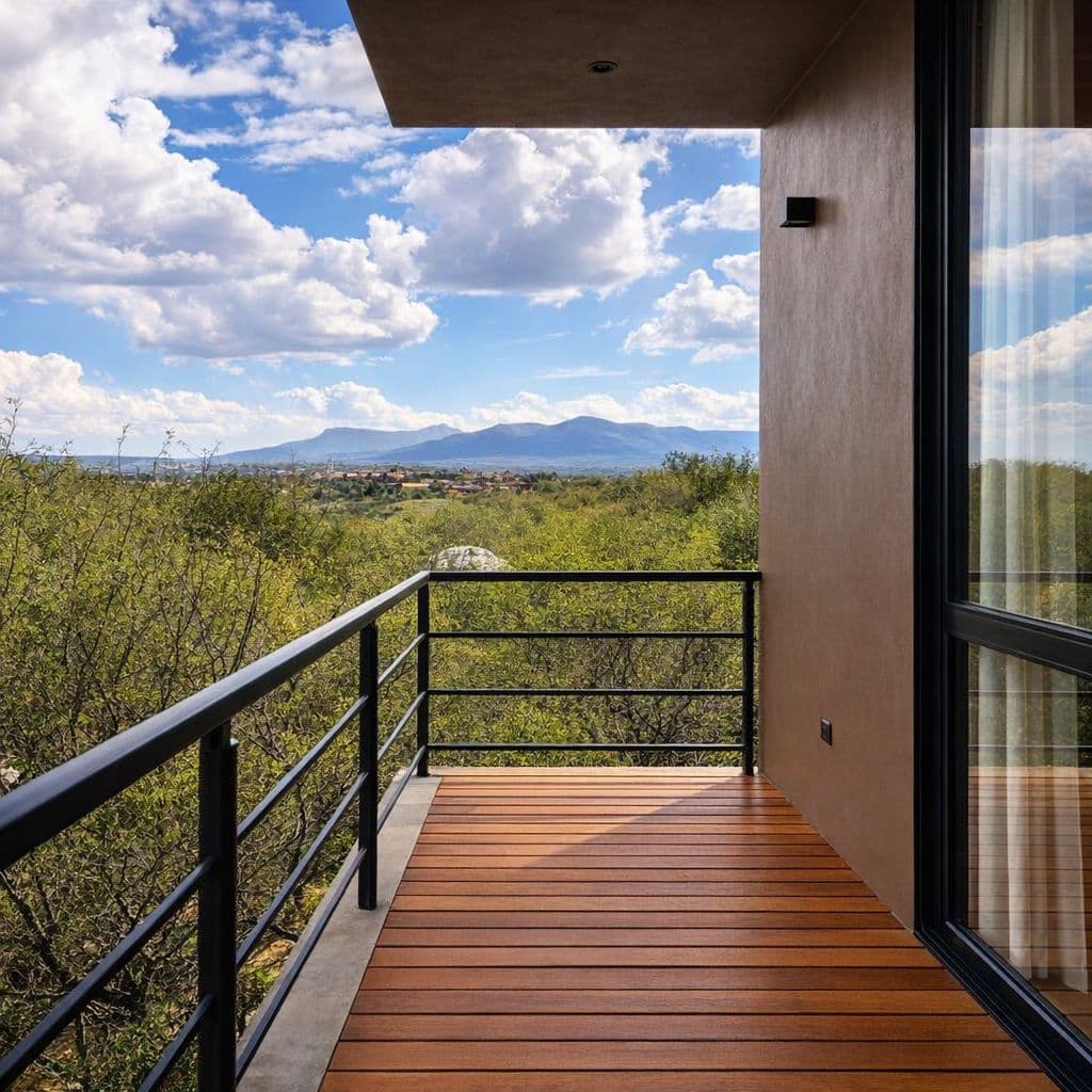 Modern Luxury Home with Casita & Pool in Los Senderos — Los Senderos, Valle de los, San Miguel de Allende — photo 17 — mountain vistas from expansive terrace sanctuary