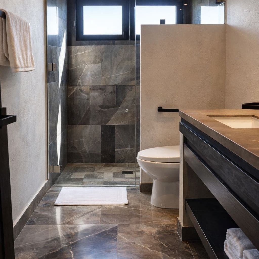 Modern Luxury Home with Casita & Pool in Los Senderos — Los Senderos, Valle de los, San Miguel de Allende — photo 33 — contemporary spa-inspired master bath sanctuary