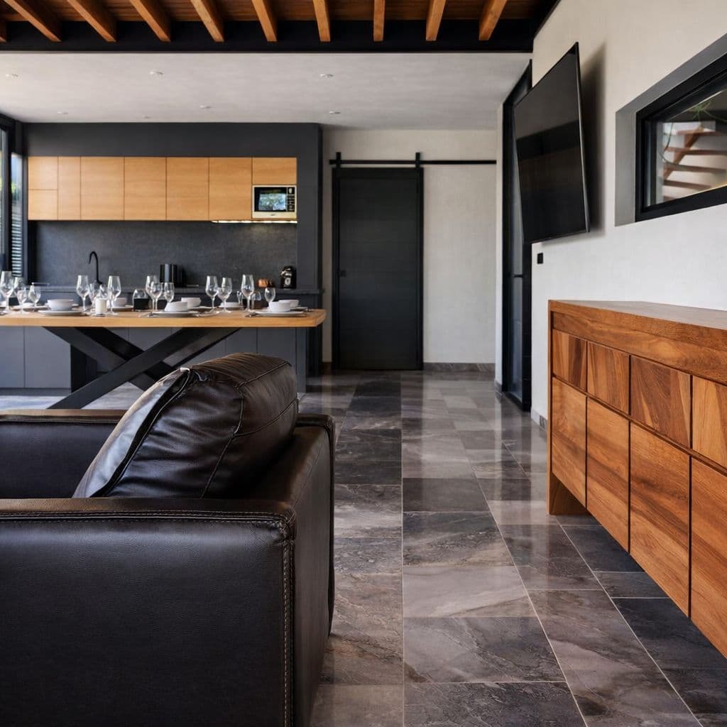 Modern Luxury Home with Casita & Pool in Los Senderos — Los Senderos, Valle de los, San Miguel de Allende — photo 5 — sophisticated entertaining space, modern rustic elegance